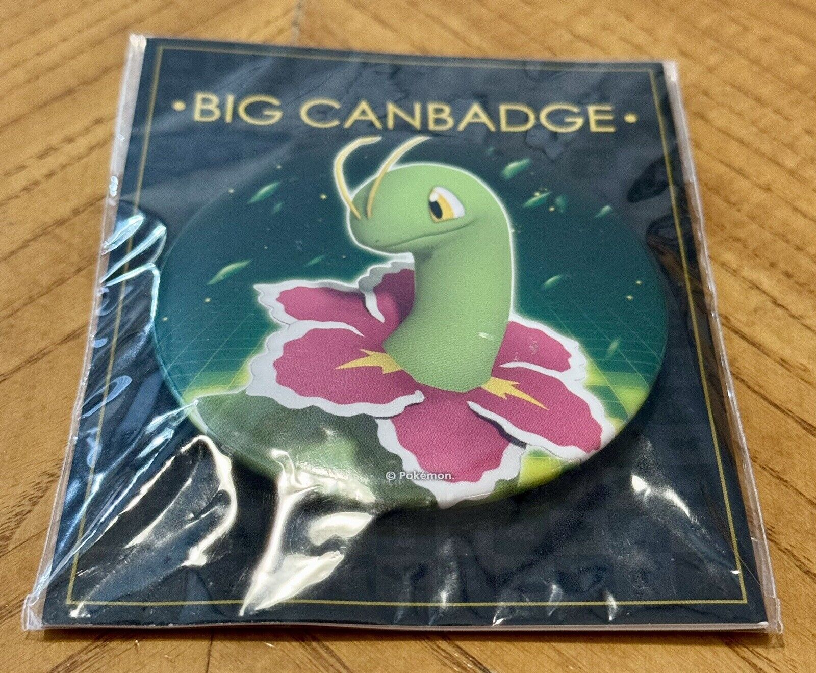 NEW Japan Import Pokemon Center 2017 Meganium Big Canbadge Button X9