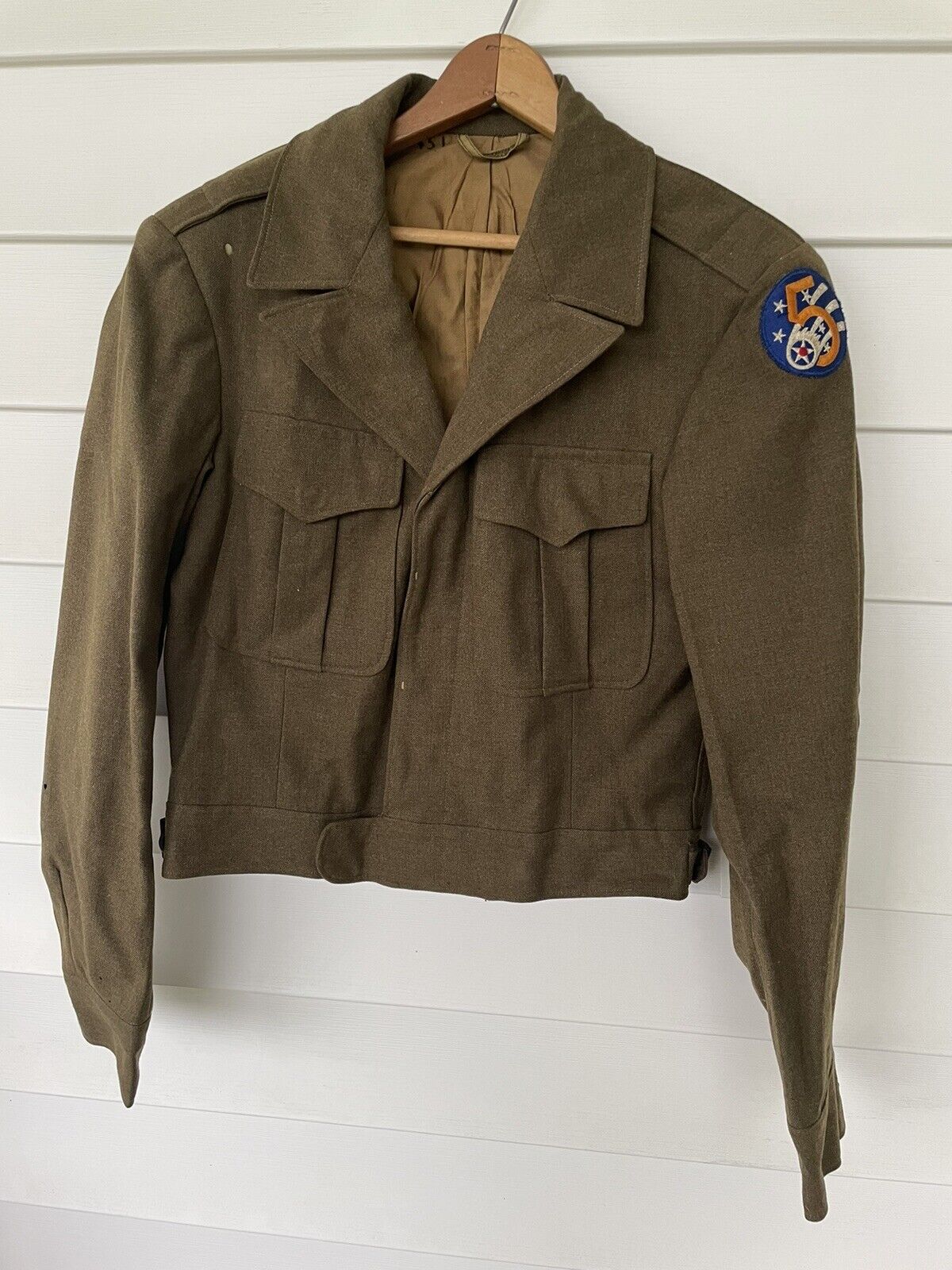 WW2 US Army AAF Air Corps 5th AAF Ike Jacket laundry Number