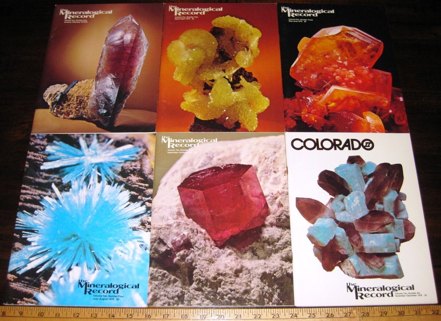 MINERALOGICAL RECORD MAGAZINE 1979  Vol 10 All 6 Issues Complete Mineralogy Mine