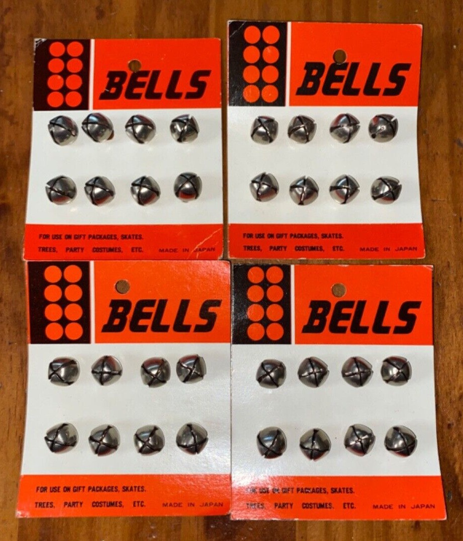 32 Vintage Jingle Bells on Cards - Made in Japan - Texas Winn\'s Dime Stores
