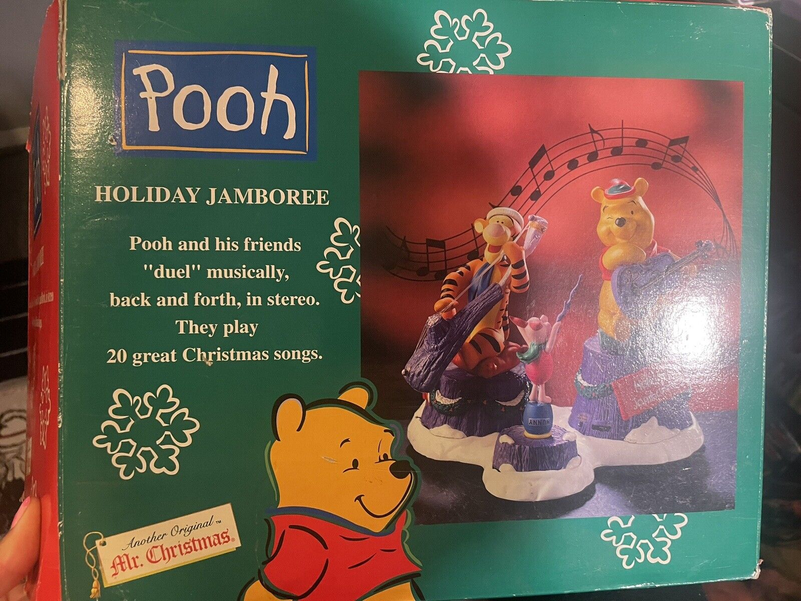 1998 Pooh Holiday Jamboree Musical in Box. TESTED AND WORKING