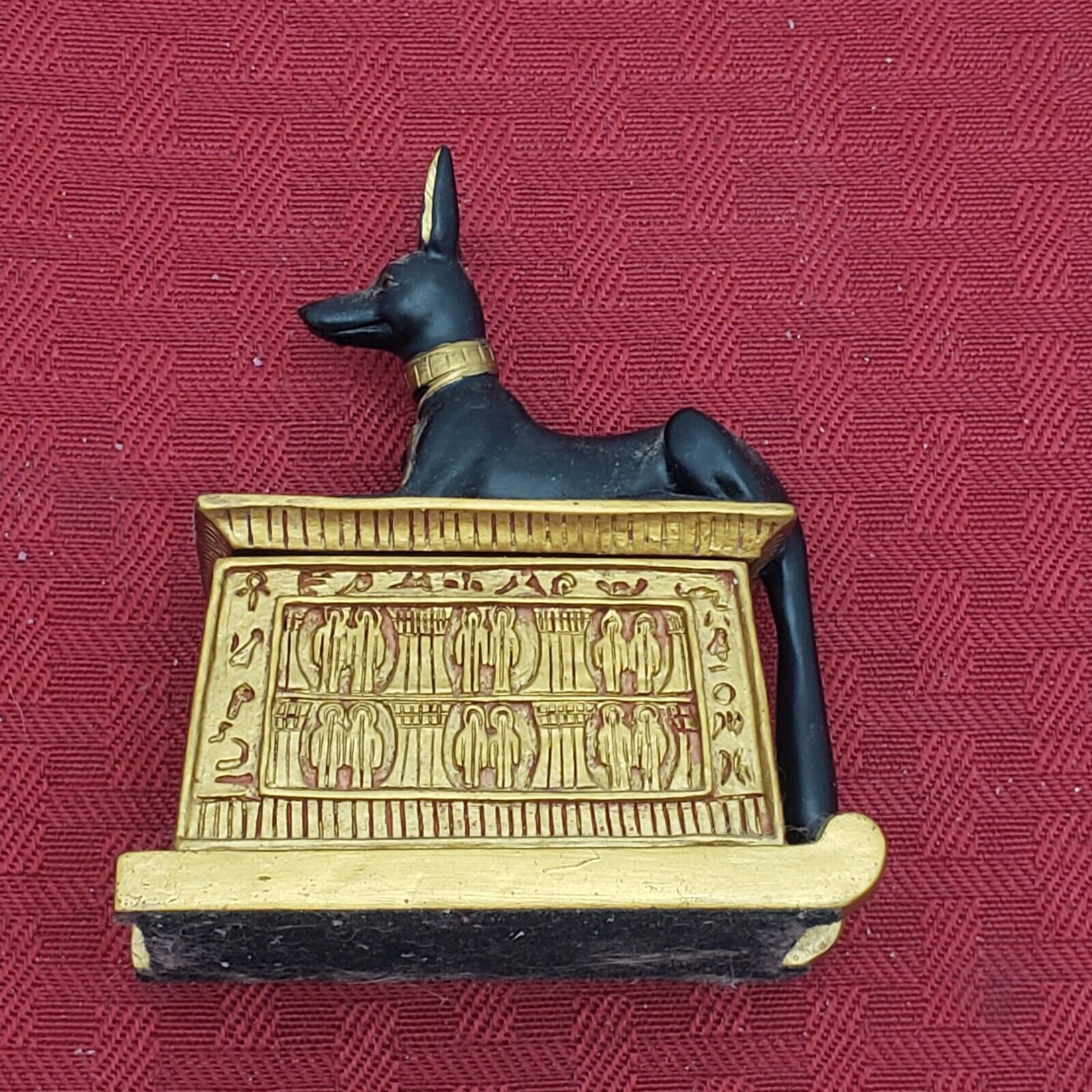 Vintage Veronese Egyptian Anubis Trinket Box Signed And Dated 2002