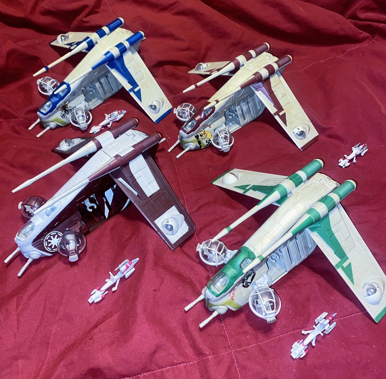 Star Wars Micro Galaxy Squadron 4x Grand Army Republic LAAT Gunships (No Clones)