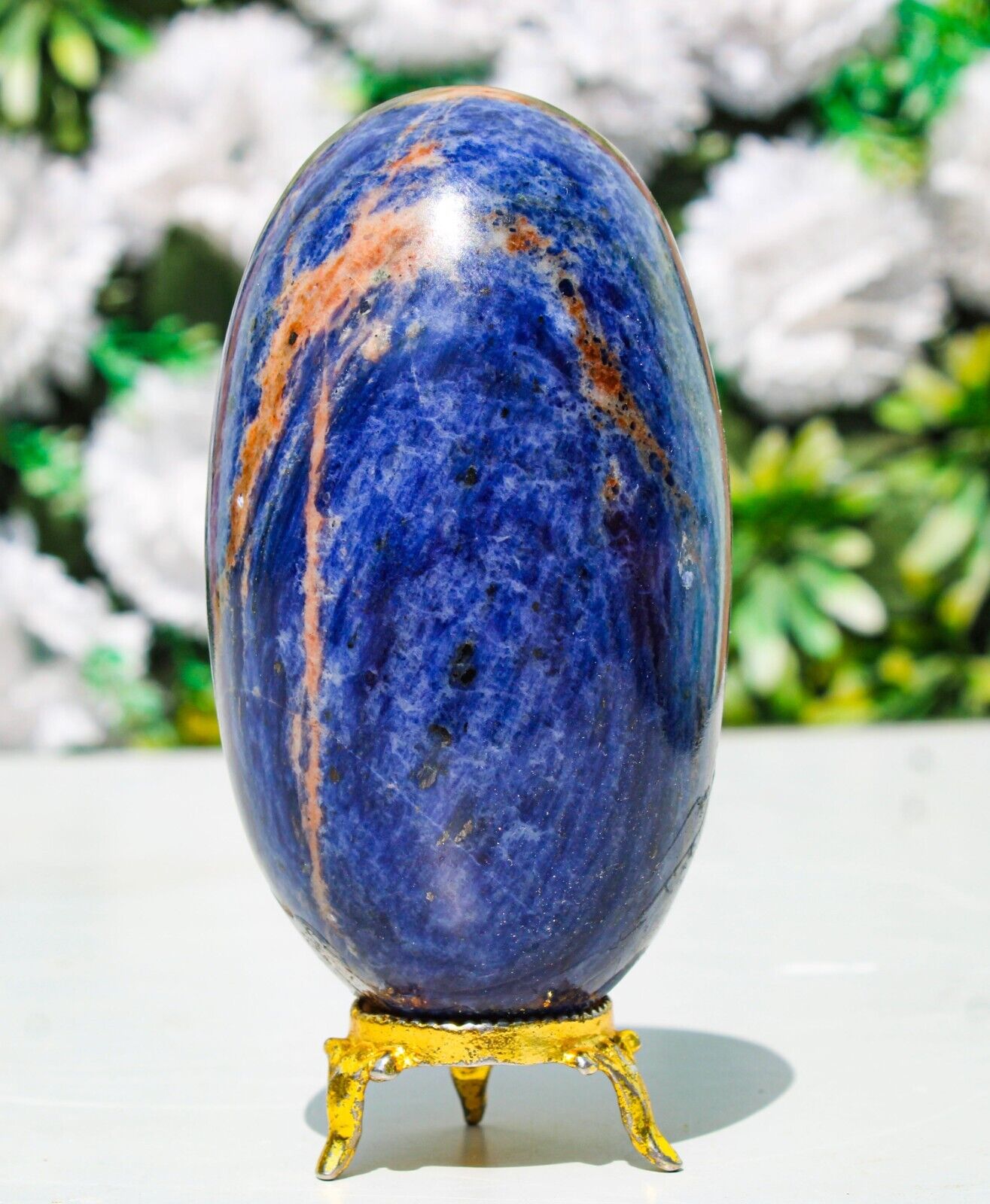 Small 105MM Natural Blue Sodalite Stone Metaphysical Healing Chakra Lingam