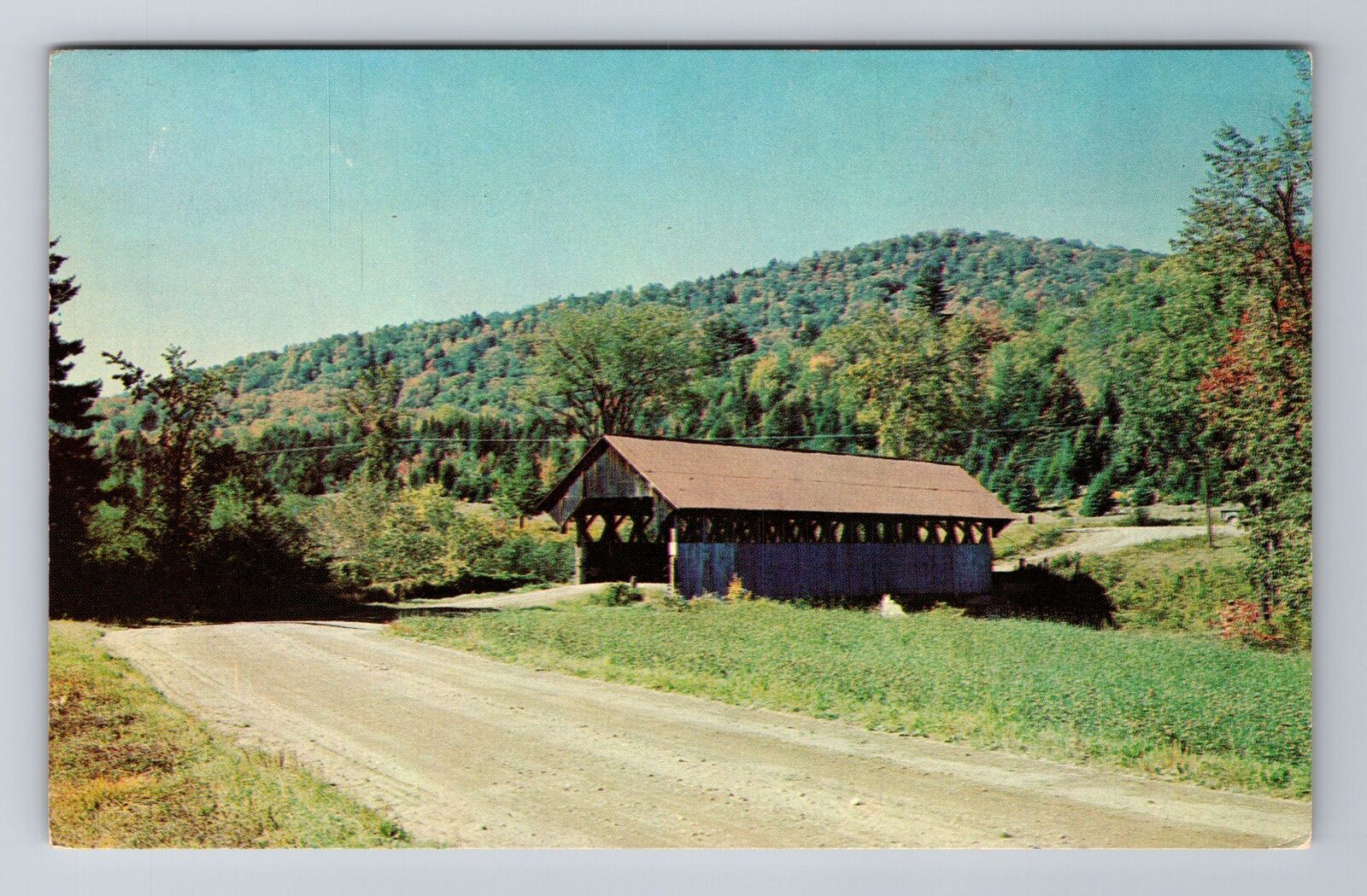 Old Covered Bridge, Antique Vintage Souvenir Postcard
