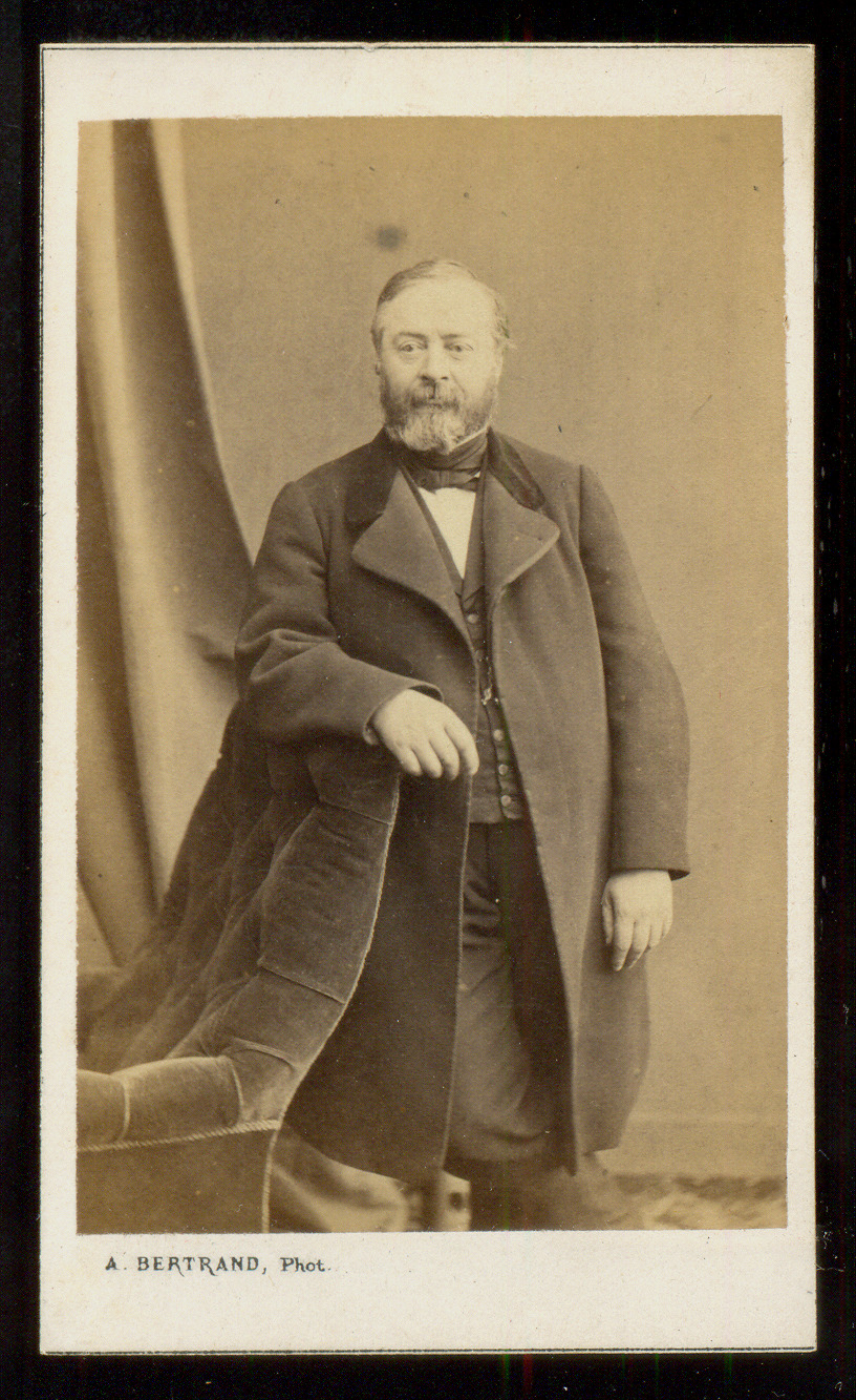 Bertrand CDV in Paris; One Man Poses; Vintage Albumen Print c.1865
