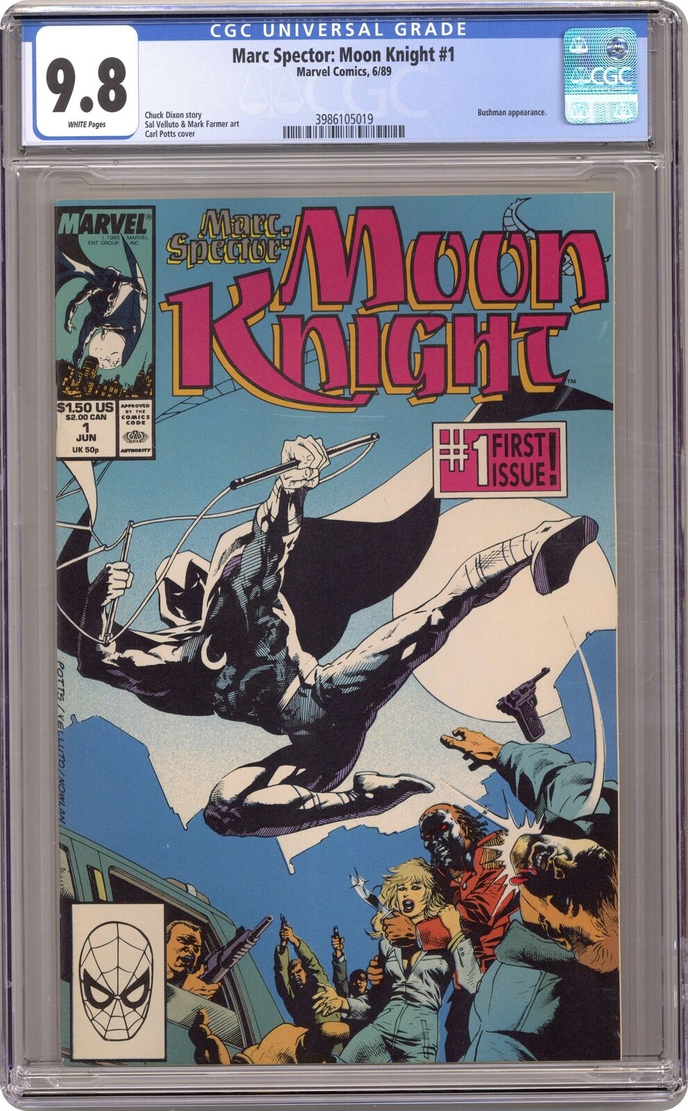 Marc Spector Moon Knight #1 CGC 9.8 1989 3986105019