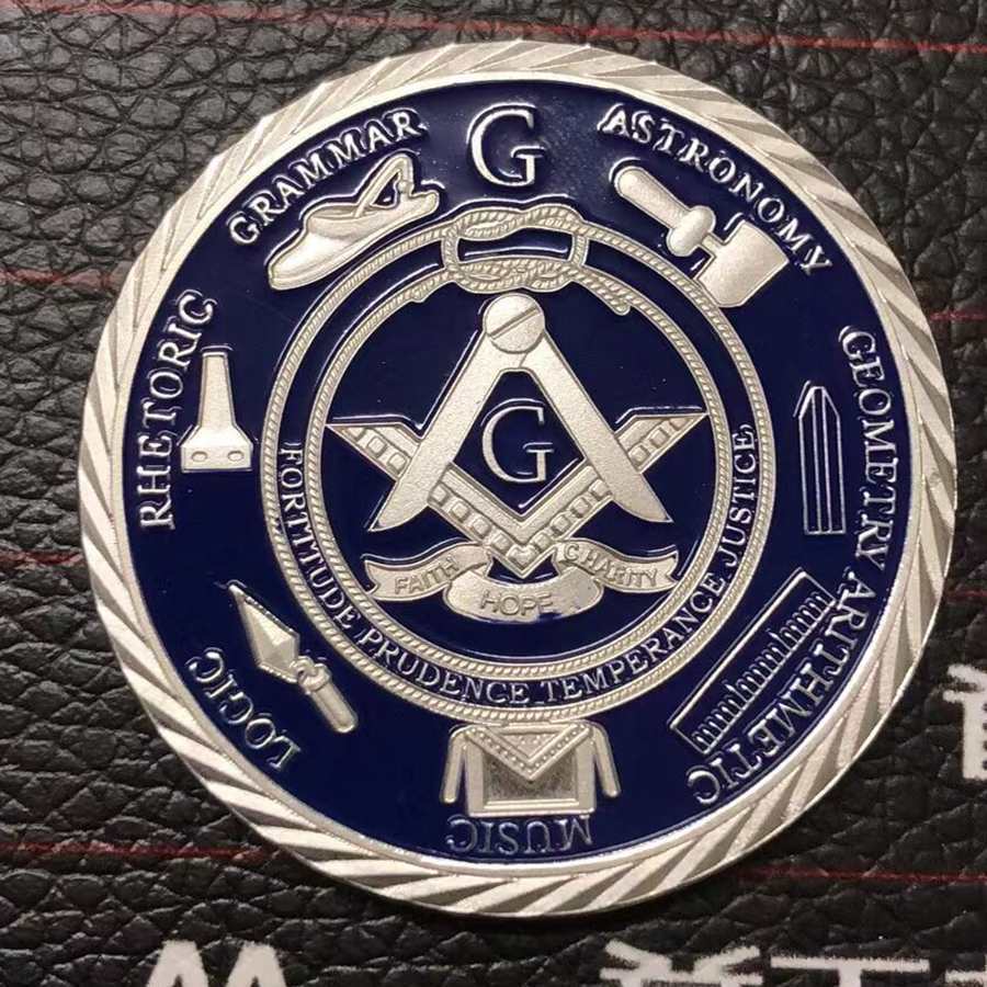 Masonic Coins Master Mason Freemason Brotherhood Challenge Coin with Case