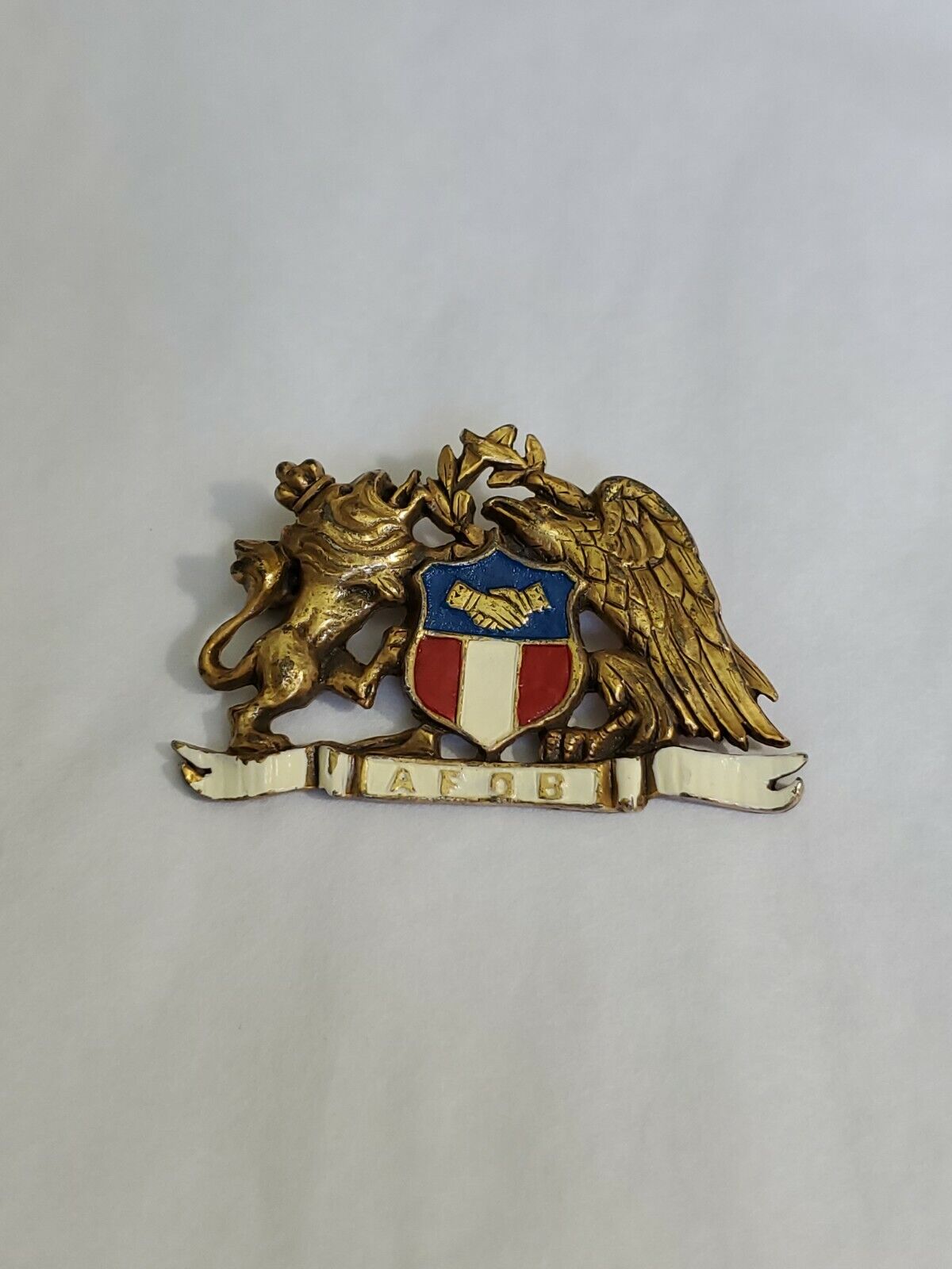 RARE WWII American Friends Of Britain Badge Designed By Howard Chandler Christy 