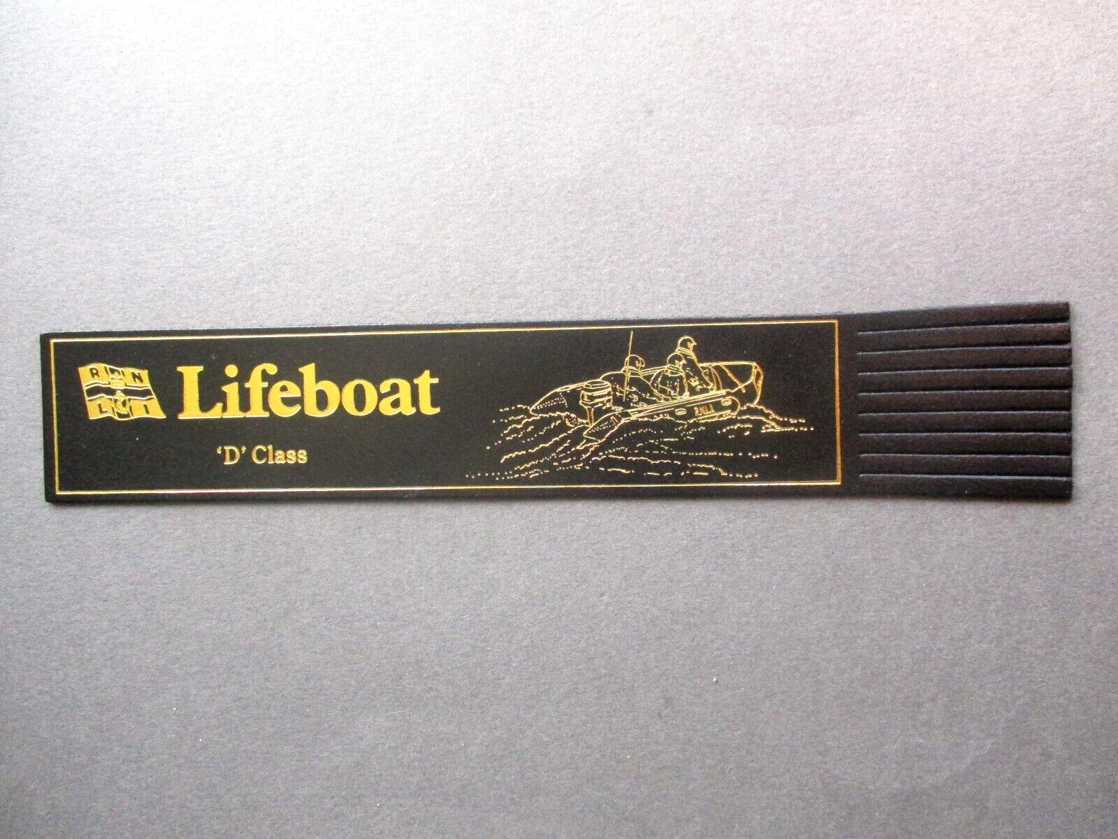Leather BOOKMARK RNLI Lifeboats D class Lifeboat Black Unused