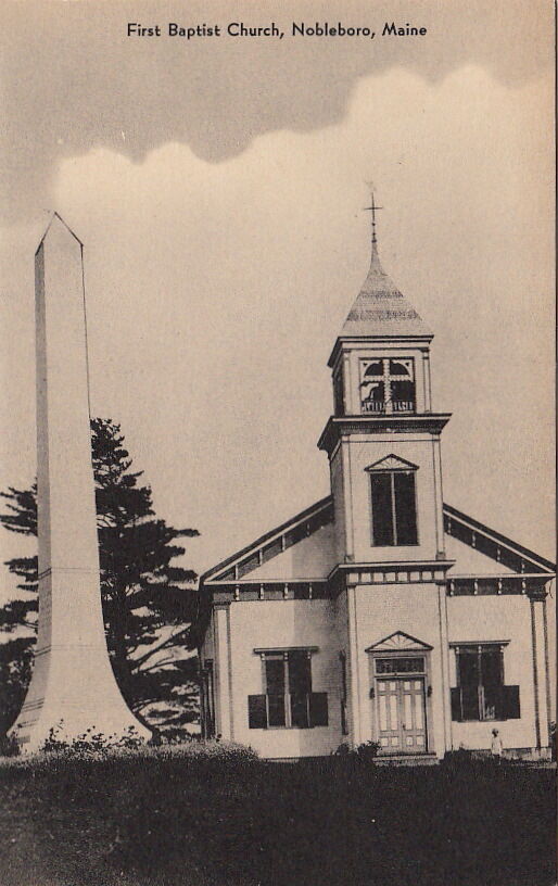  Postcard First Baptist Church Nobleboro Maine 
