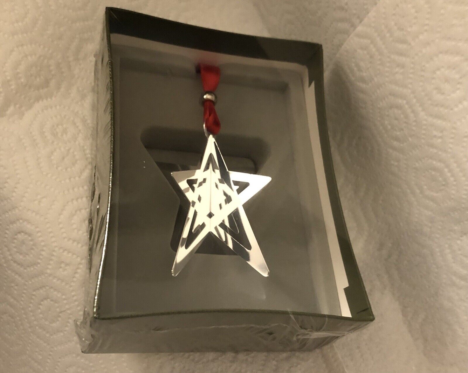 CHRISTOFLE 2005 CHRISTMAS NOEL STAR ORNAMENT SILVER PLATE HOLIDAY NEW In BOX