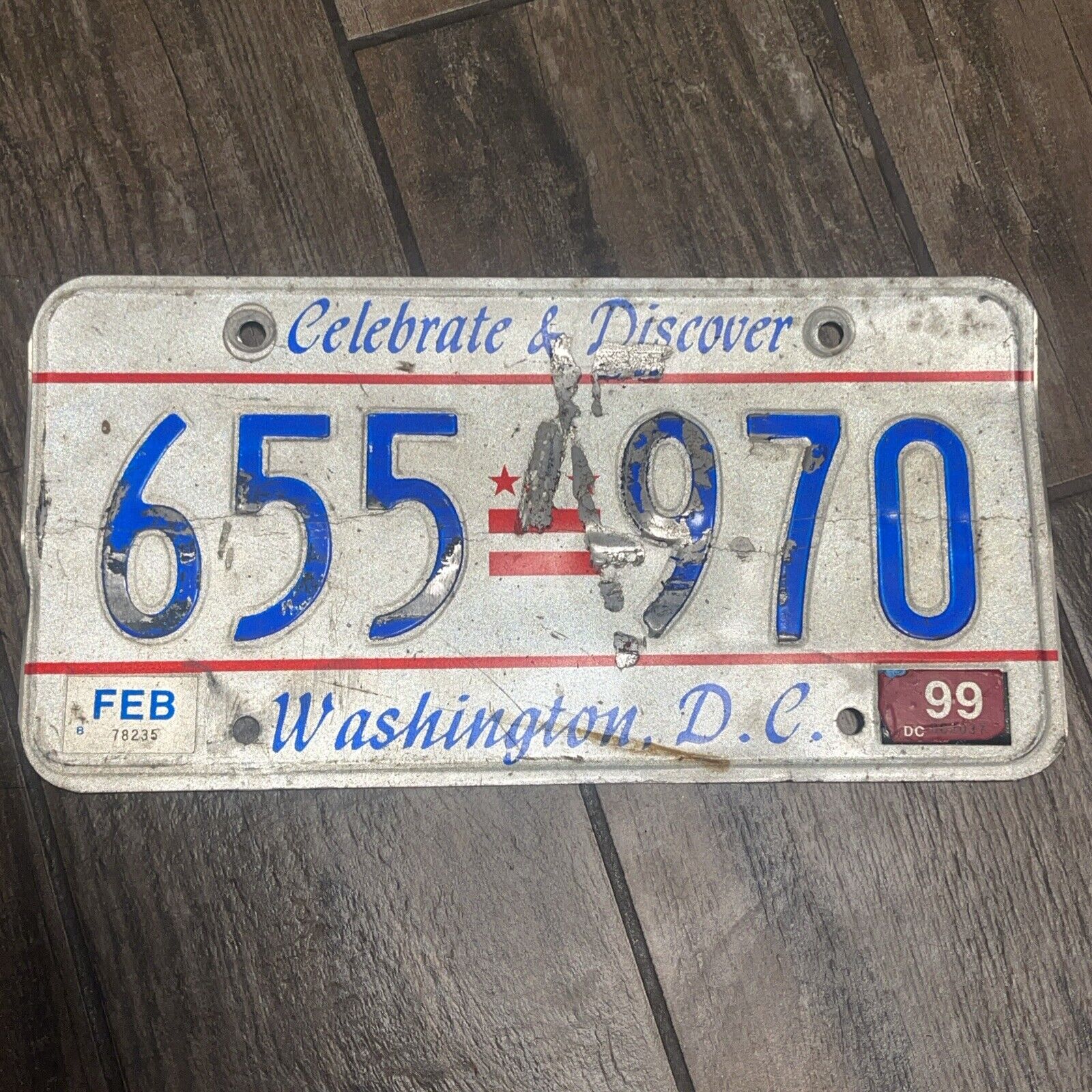 Vintage 90s District of Columbia Washington DC License Plate Decor Collector