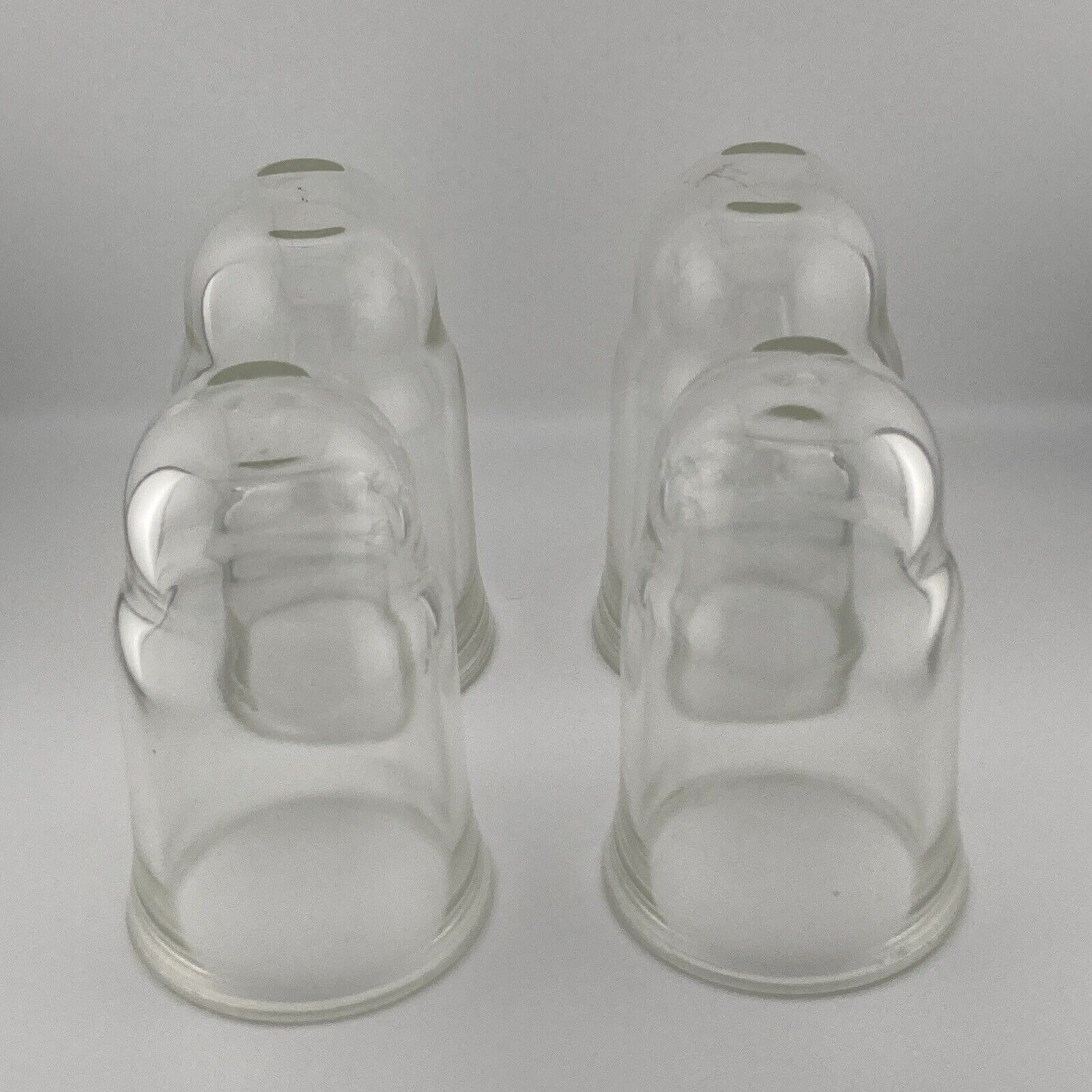 Set of 3 Vintage Glass Fuel Filter Glass Bowls Small Dome Mini Clear Cloche