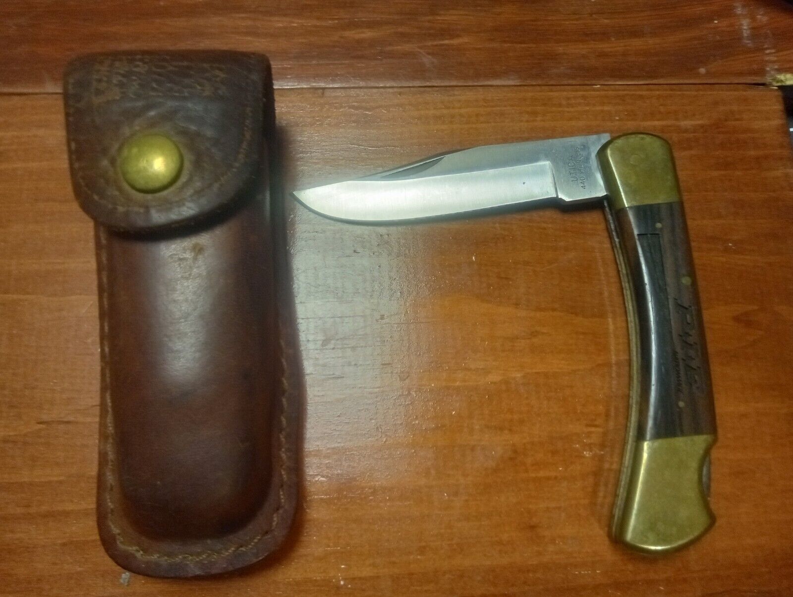 RARE Vintage Utica 440 Thermo king folding pocket knife W/ Case