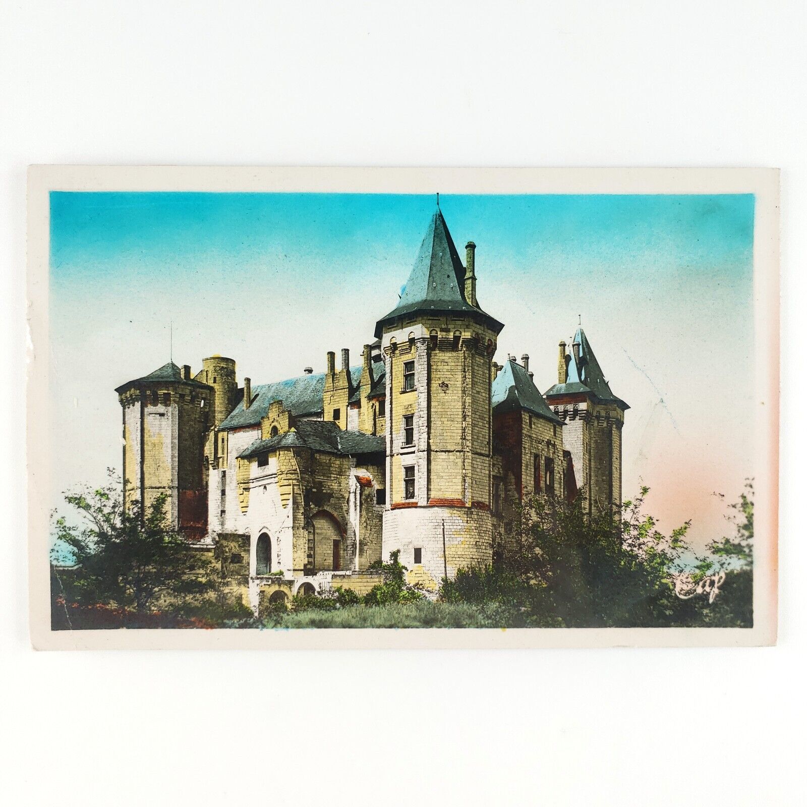 Saumur Chateau de Suamur Castle RPPC Postcard 1960s France Real Photo Art C2618
