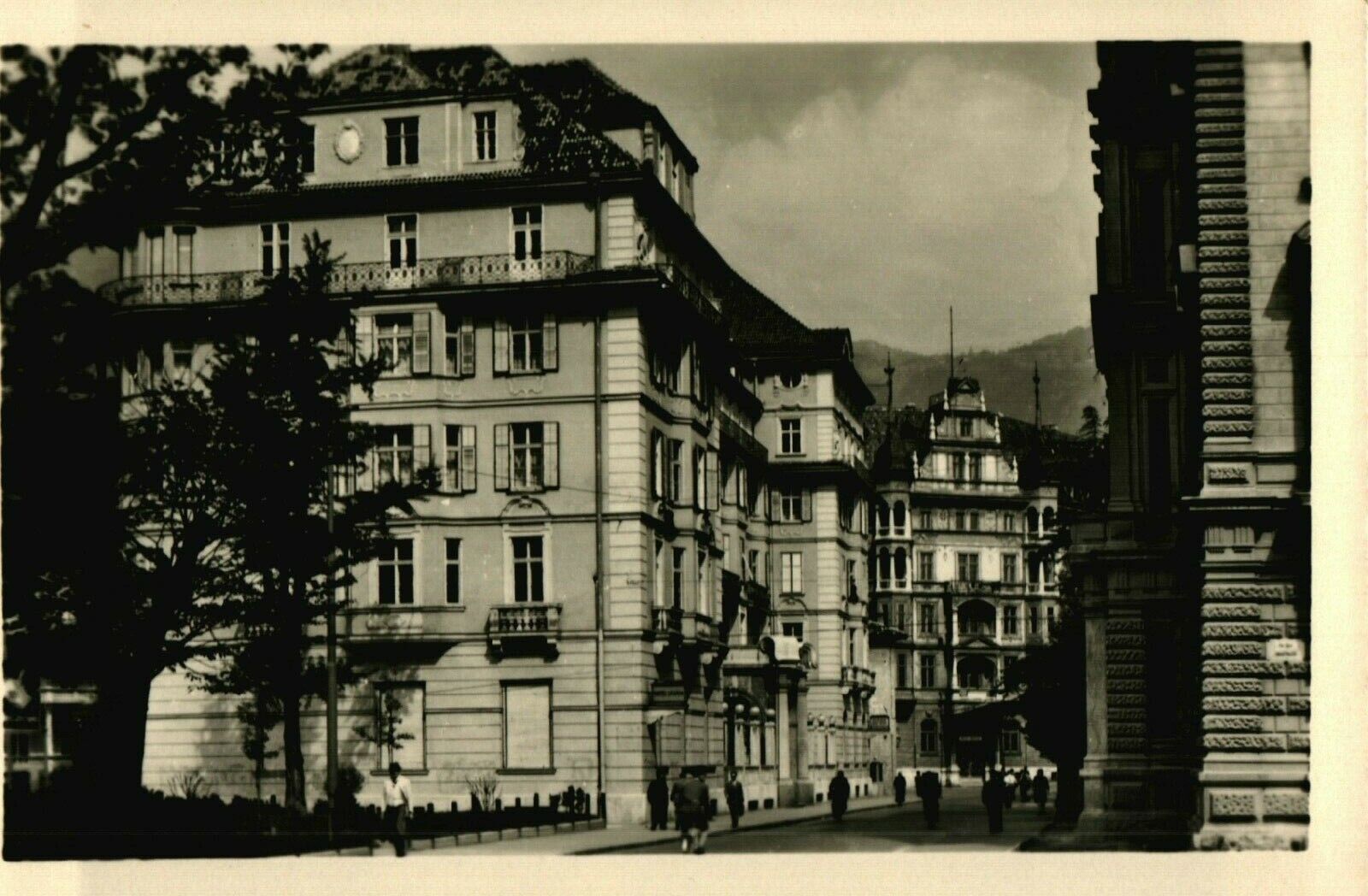 J. F. AMONN Vintage 1940s Hotel Laurin, Bolzano Bozen, Italy Real Photo Postcard