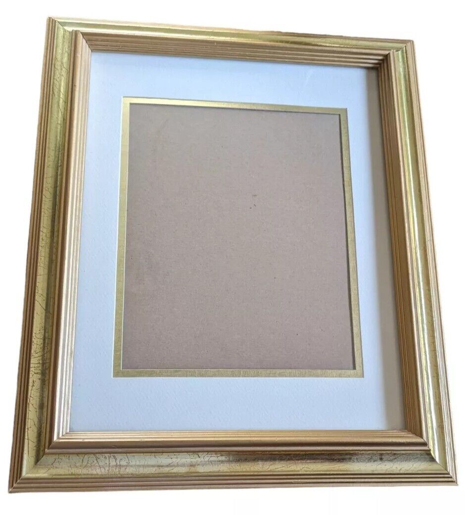 VTG Traditional Gold Gilt Picture Frame Classic Matte Wall Mount Fits 8 x 10