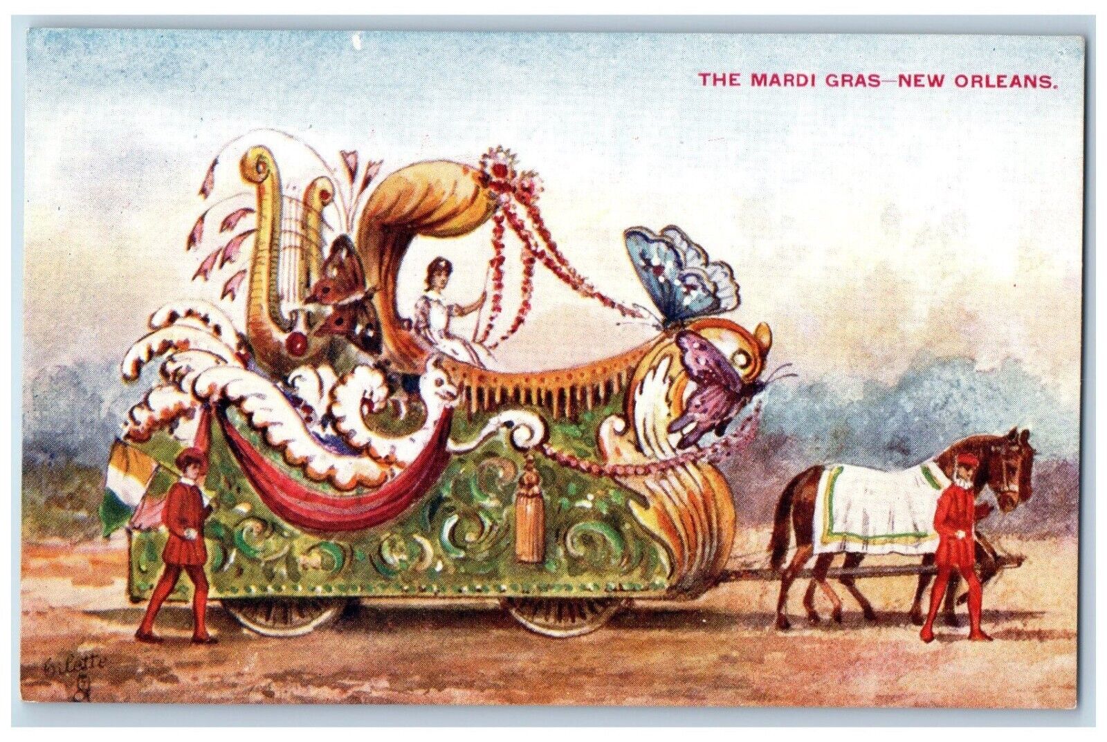 New Orleans Louisiana LA Postcard The Mardi Gras The Carnival Oilette Tuck