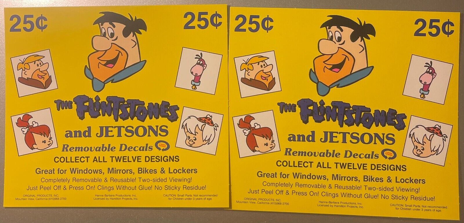2 Vintage Flintstones and Jetsons, Hanna-Barbera Store Display 1980s