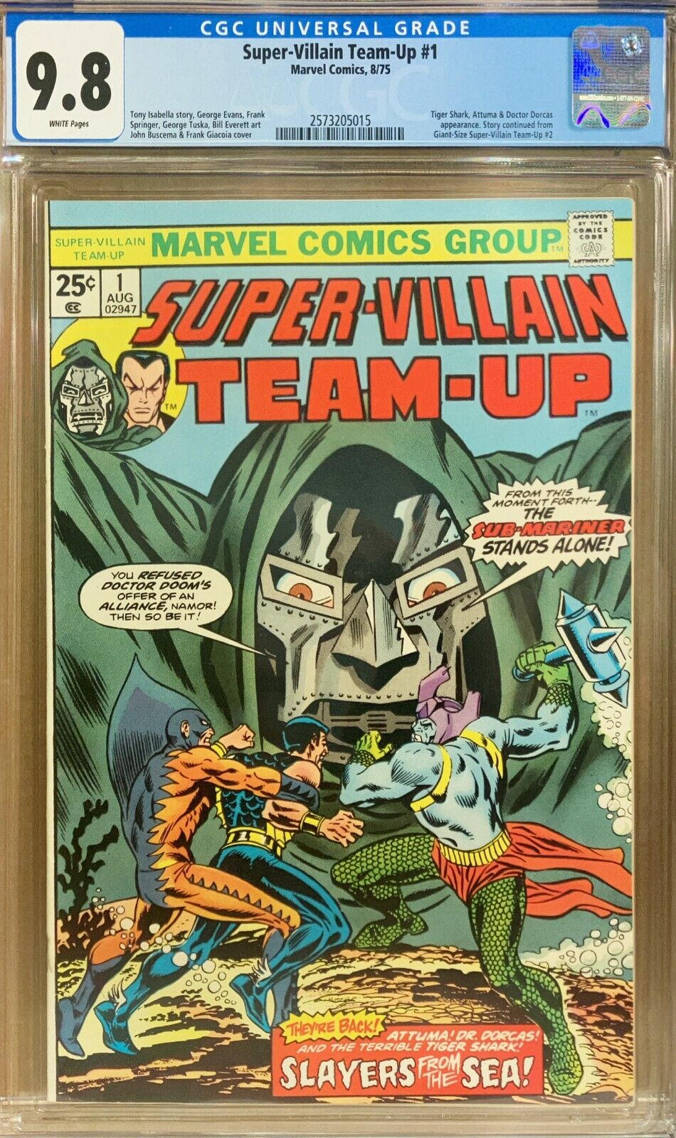 Super-Villain Team-Up #1 (1975) CGC 9.8 WHITE PAGES - Sweet Doom Cover
