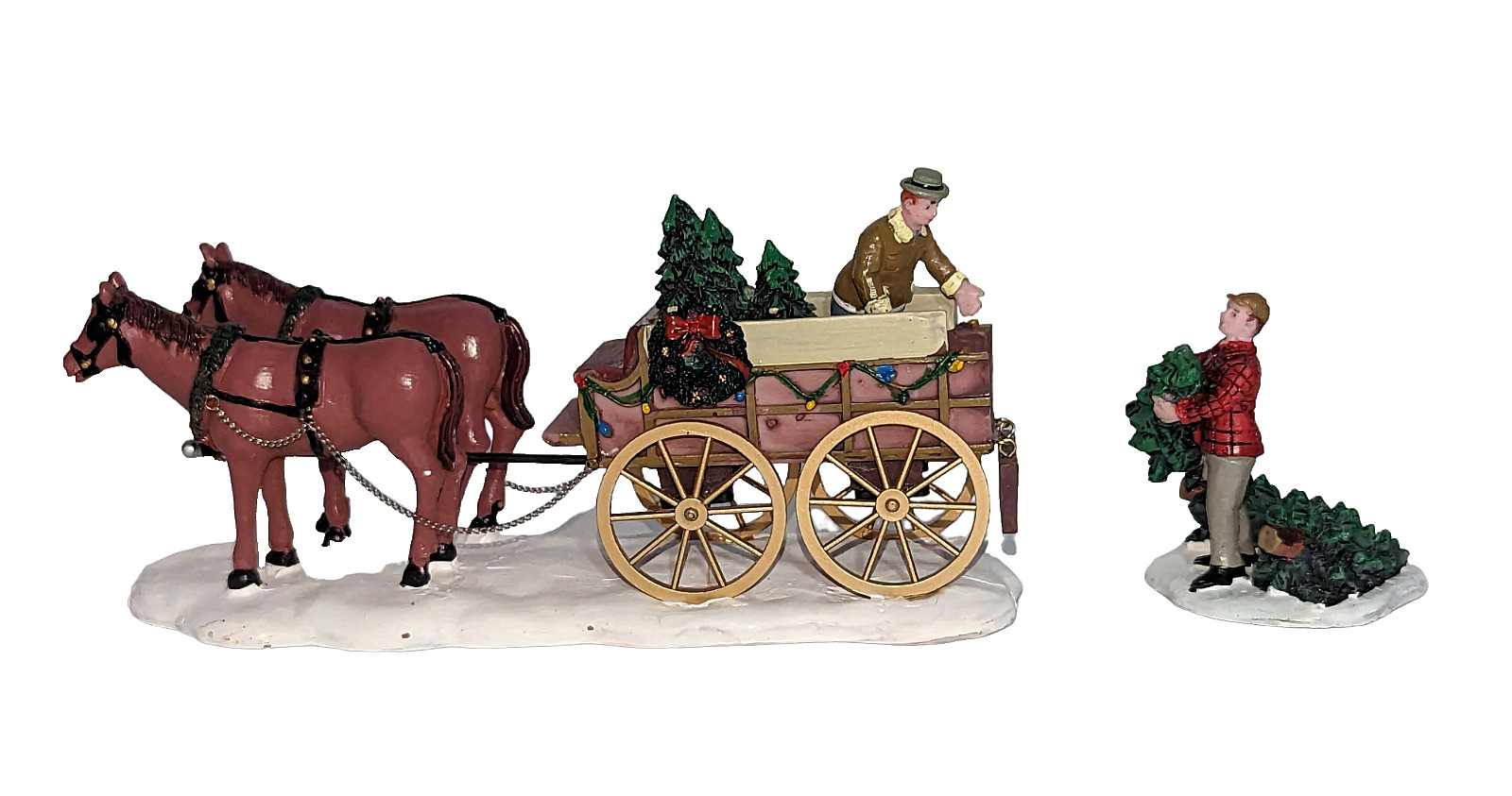 Lemax Christmas Tree Wagon 2 Piece Set Christmas Village Collectible Accessory