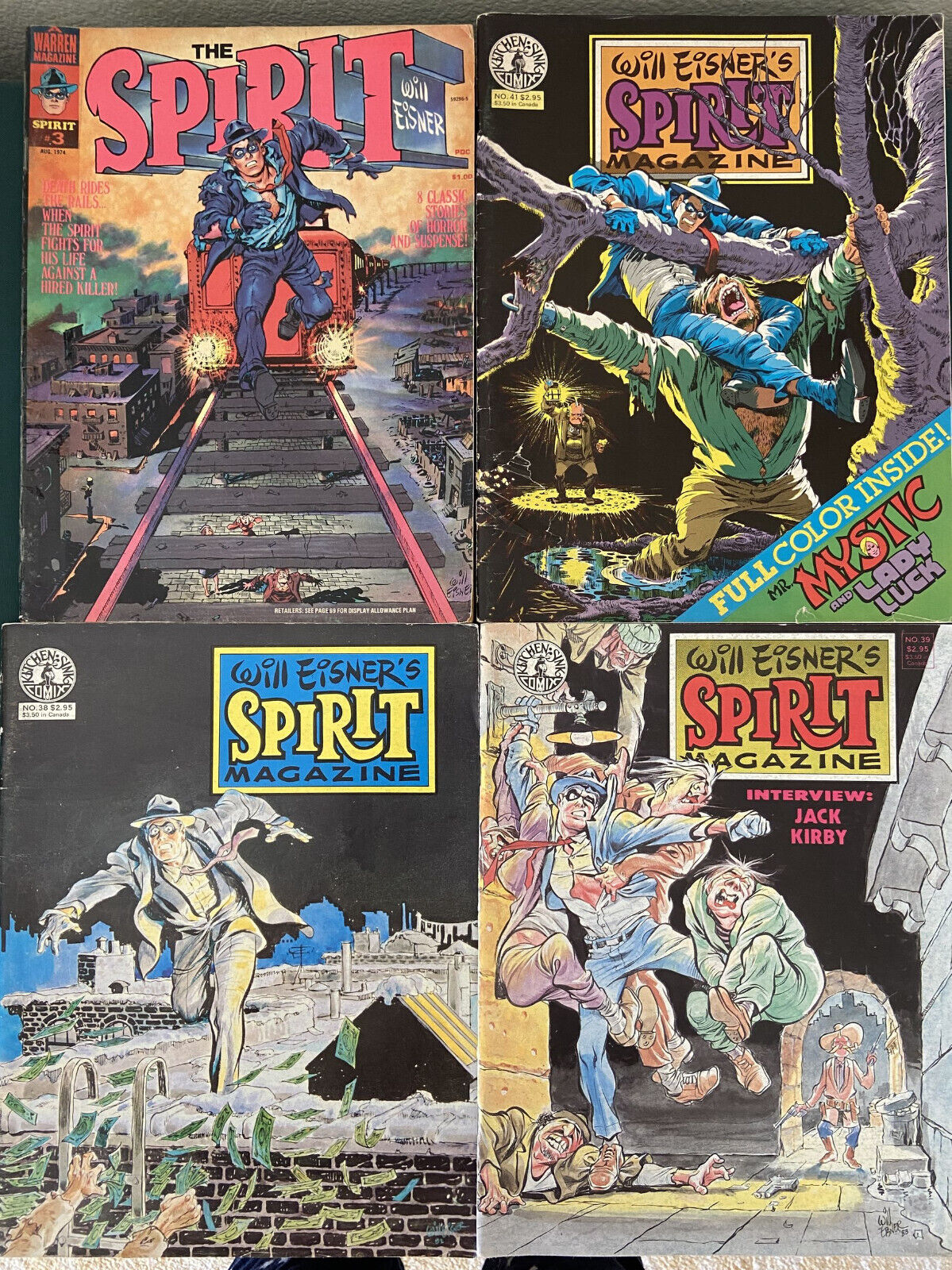Lot of 4 Will Eisner’s Spirit Magazines Jack Kirby #3, 38 39 41, 1974-1983 Comic
