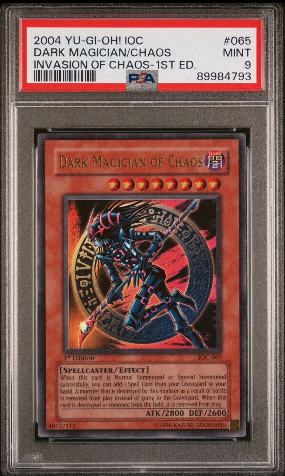 2004 Yu-GI-Oh Dark Magician of Chaos IOC-065 1st Edition PSA 9 Mint Ultra Rare