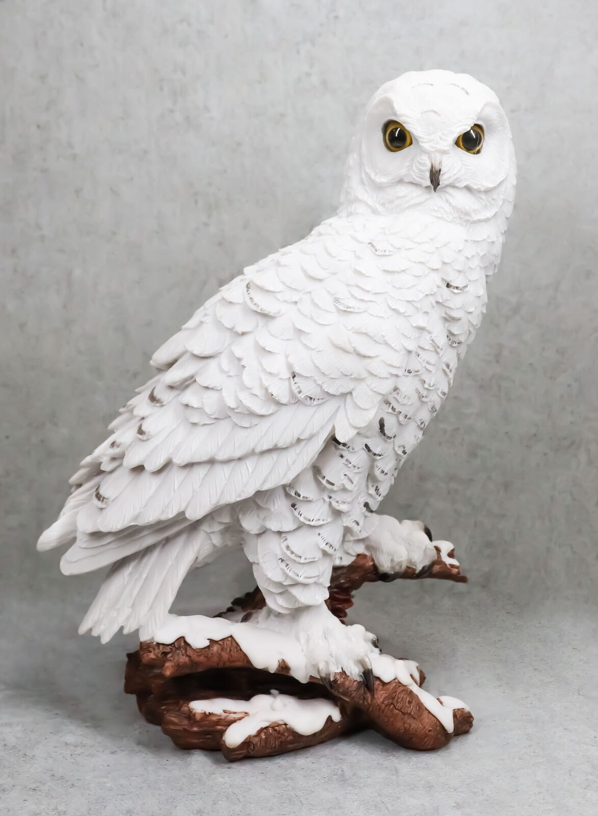 Mystical White Snow Owl Bird Statue 12.25\