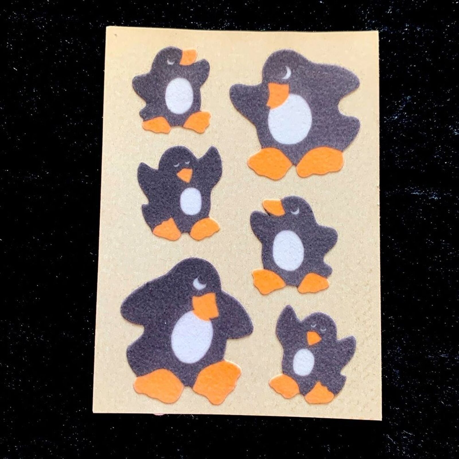 Vintage Rare Sandylion Fuzzy Penguin Stickers Maxi Sheet