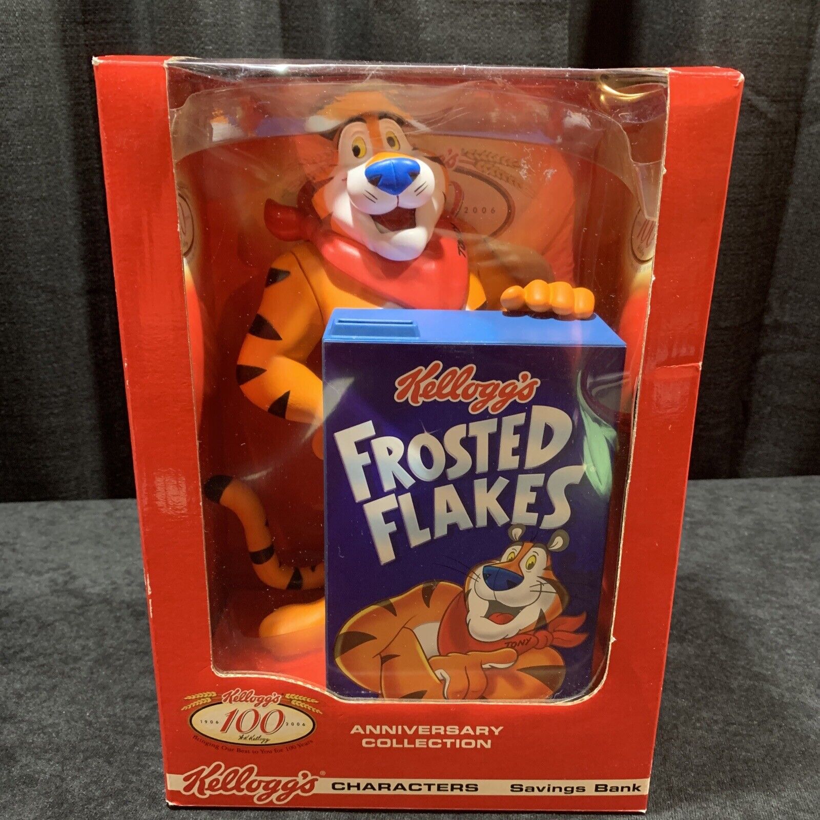 New In box. Kellogg's Frosted Flakes 100th Anniversary Savings Bank, 2006. Tony