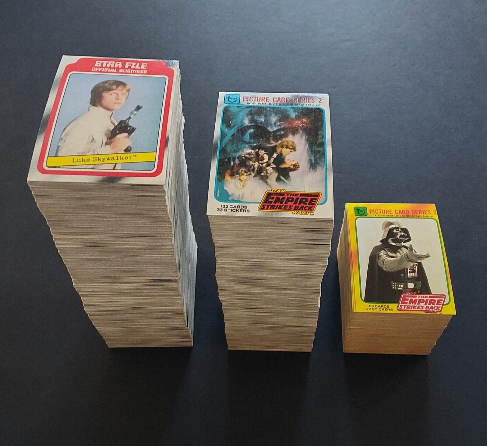 Lot of (1030) Assorted 1980 Topps Star Wars Empire Strikes Back Series 1-3 Cards