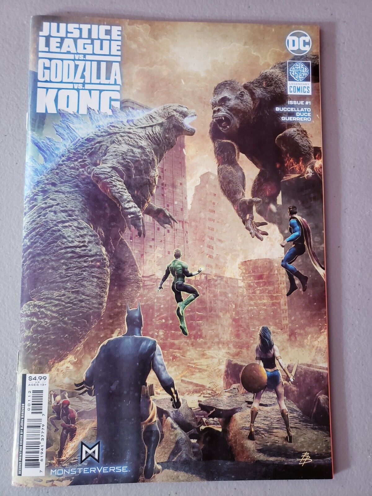 Justice League Vs Godzilla Vs Kong #1 Bjorn Barends 2nd Print DC NM Second