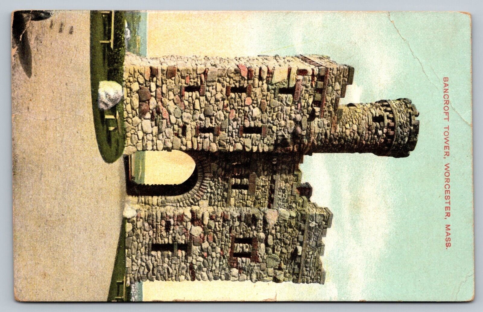 Worcester,MA Bancroft Tower-made of stone Massachusetts SL & Co. Postcard