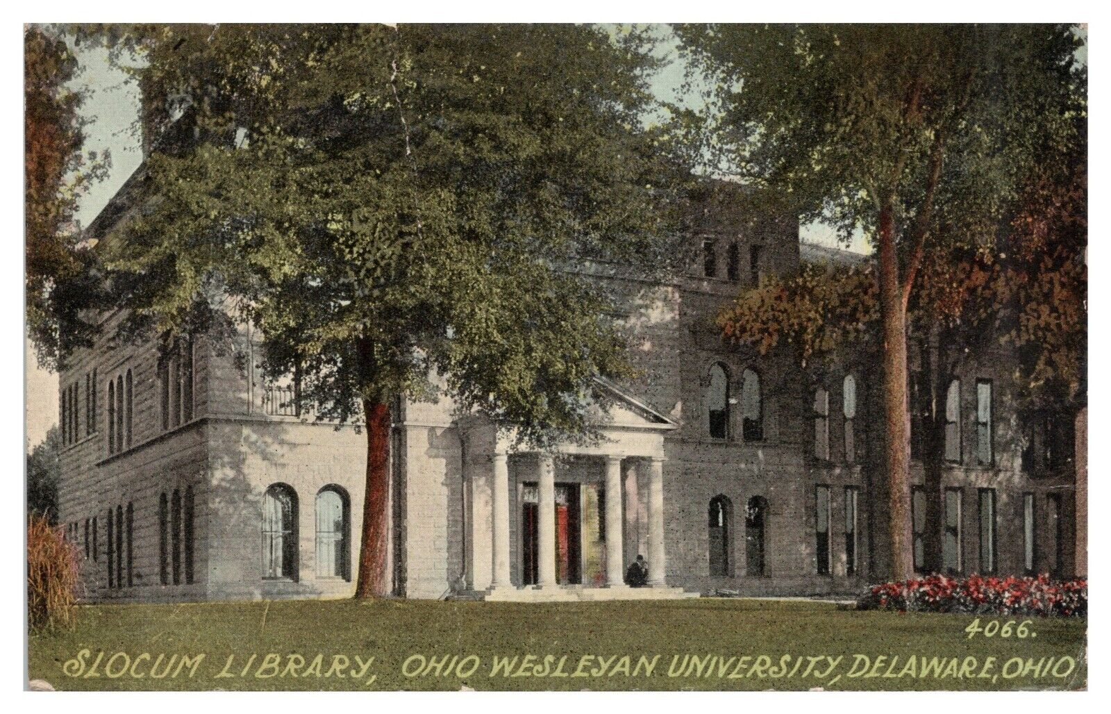 Vintage Delaware Ohio Postcard c1919 Slocum Library Ohio Wesleyan University