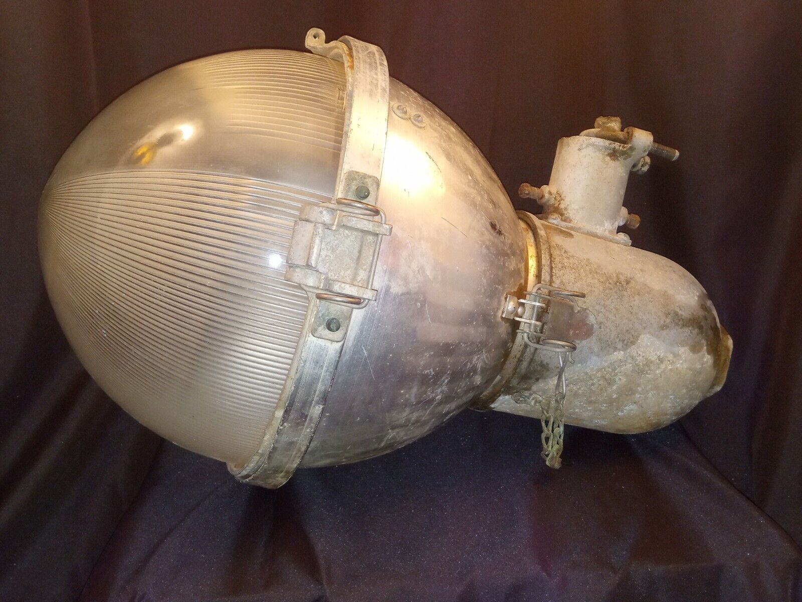 Vintage, Antique Acorn Street Light W/Holophane Glass Globe