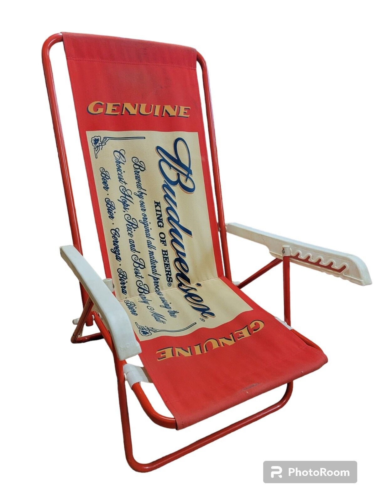Budweiser Canvas Beach Chair Folding Chair Red Classic Budweiser Genuine Logo