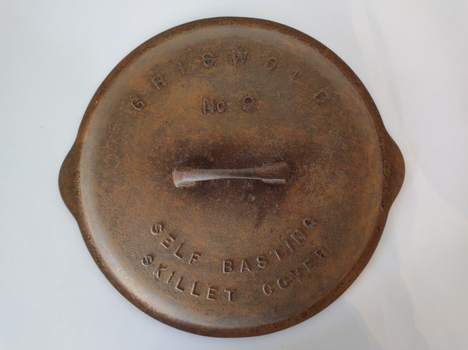Griswold Cast Iron #9 469B Skillet Lid Cover Self Basting Marked Raised Letters