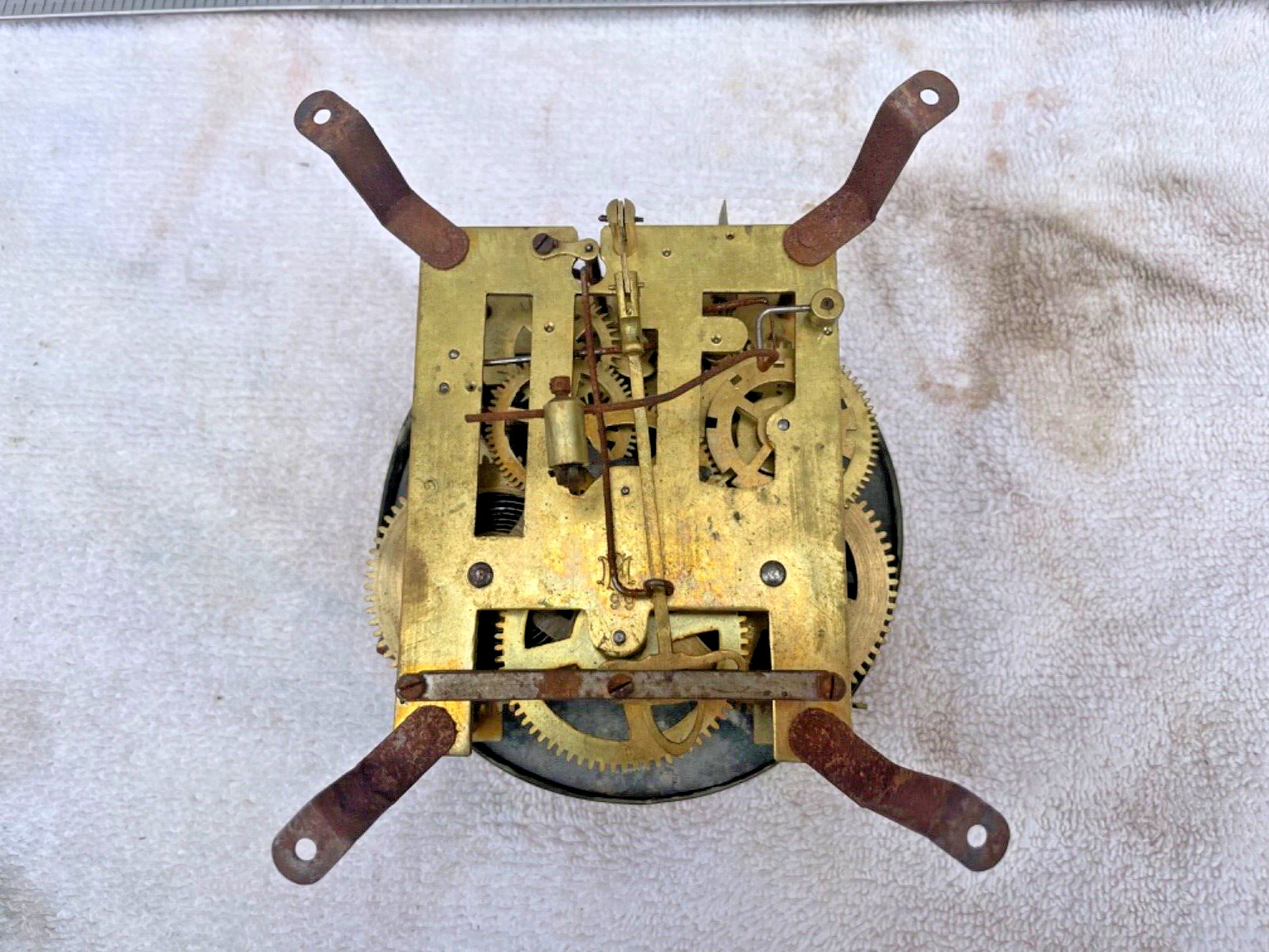 Vintage  Brass Clock Ogee Movement Parts Restore
