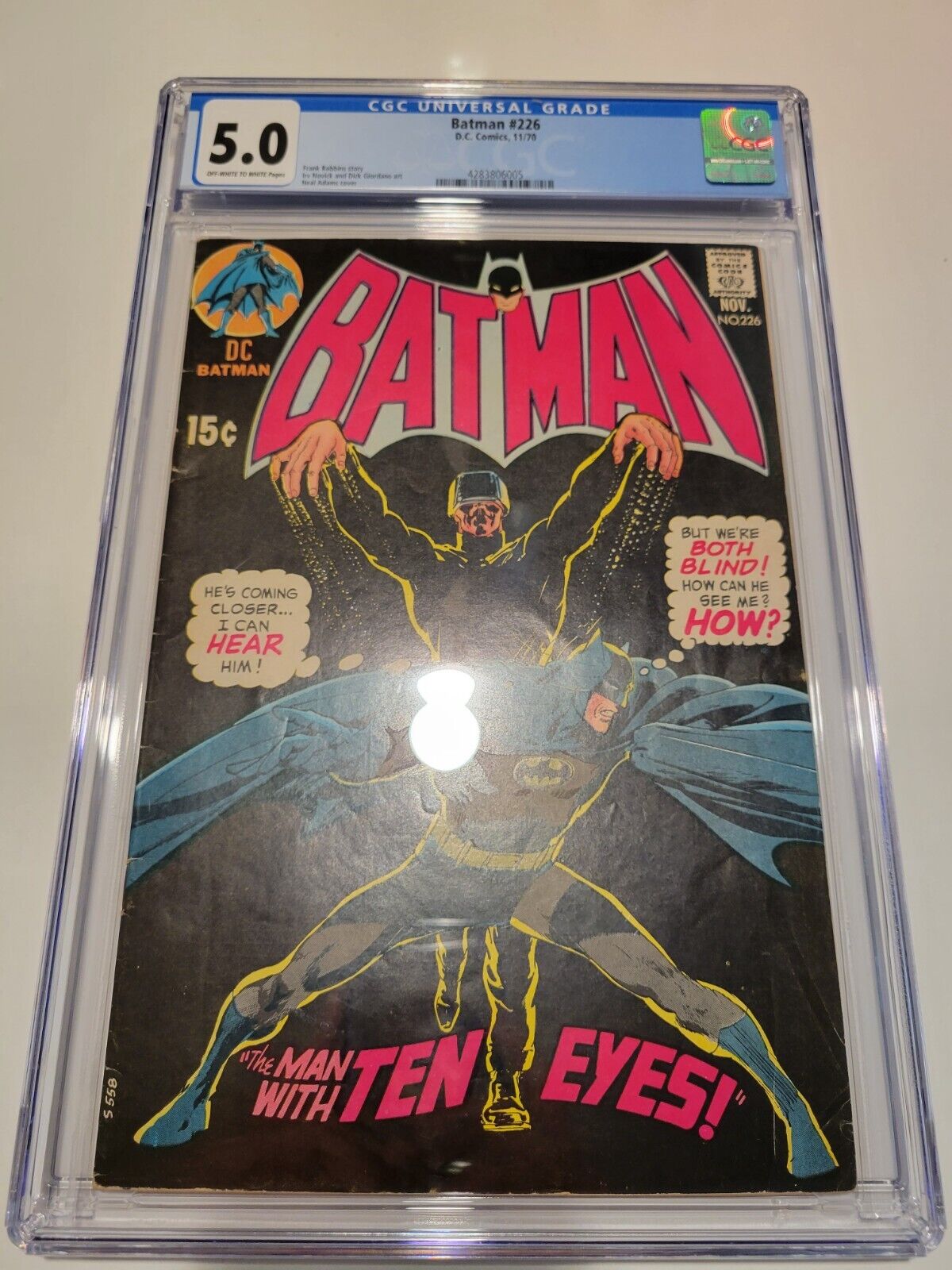 Batman #226 CGC 5.0 1970 Neal Adams Cover Bronze Age New Frame