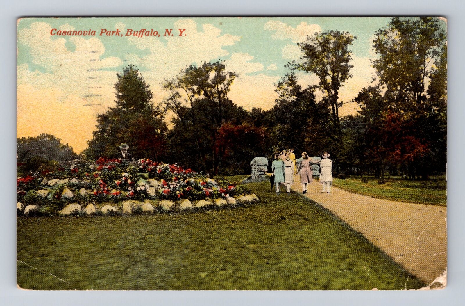 Buffalo NY-New York, Casanovia Park, Antique, Vintage c1913 Souvenir Postcard