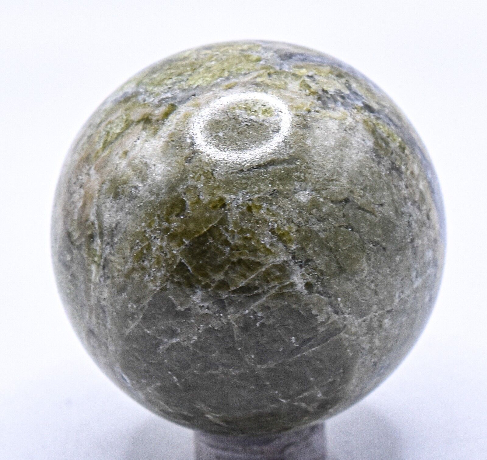 46mm Vesuvianite w/ Calcite Sphere Polished Vasonite Gemstone Mineral Ball India