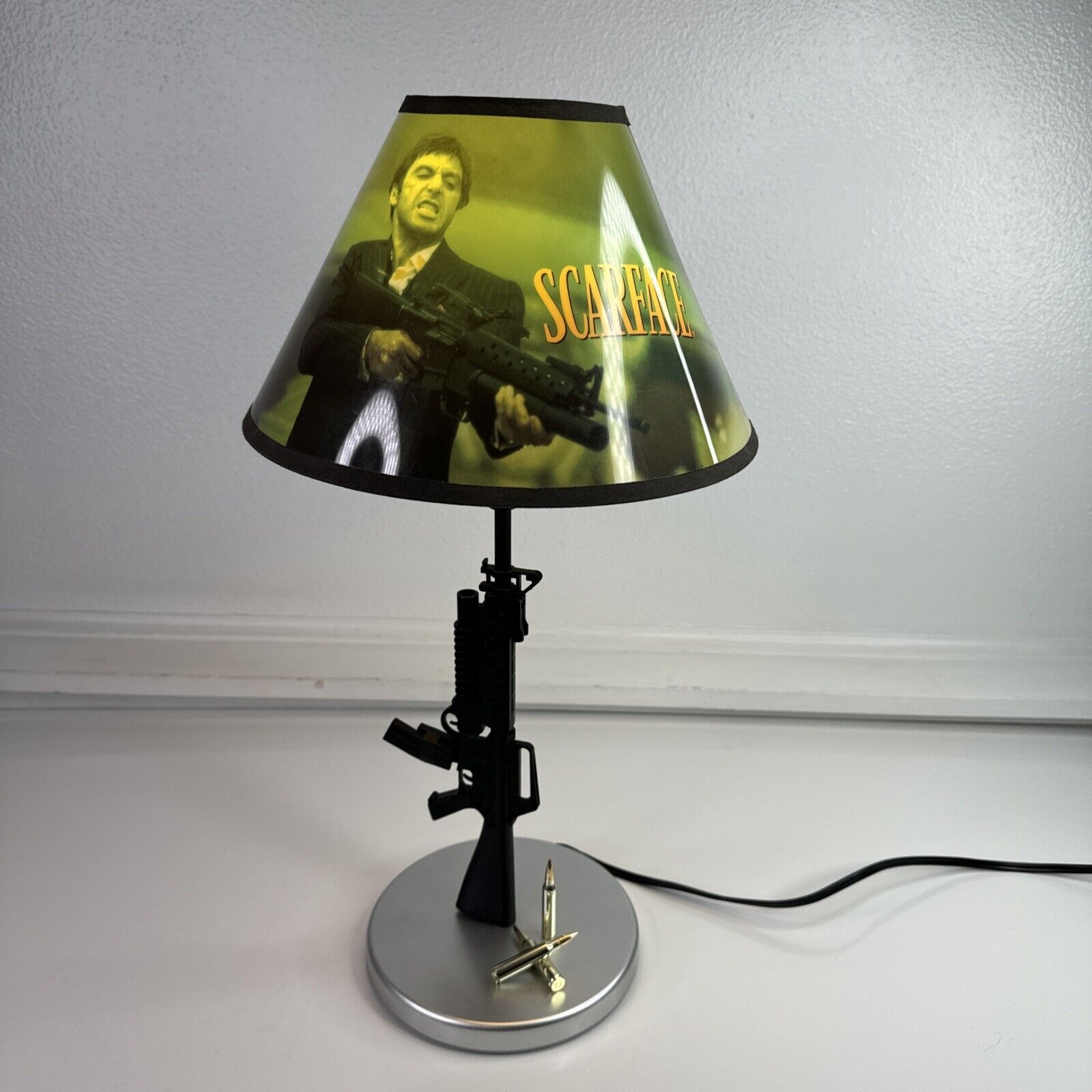 Scarface Table Lamp With Machine Gun Stem Bullets On Base SAY HELLO TO MY LITTLE
