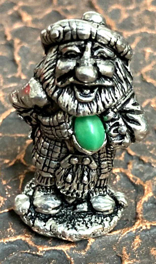 Vintage Scottish Brownie Gnome, Miniature, August Birthstone with original case.