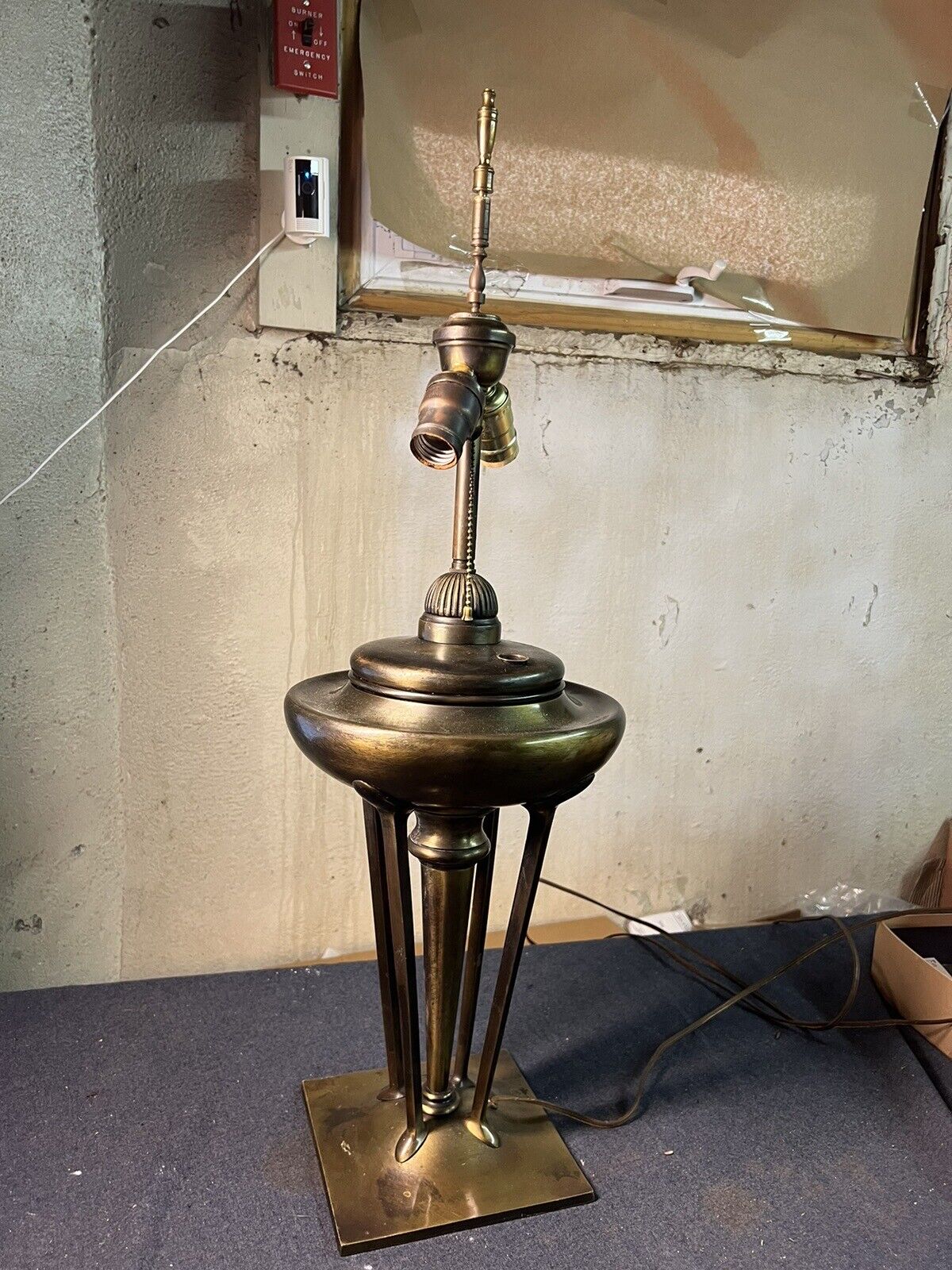 Brass Nuclear Age Table Lamp Modern Looks Like Brass
