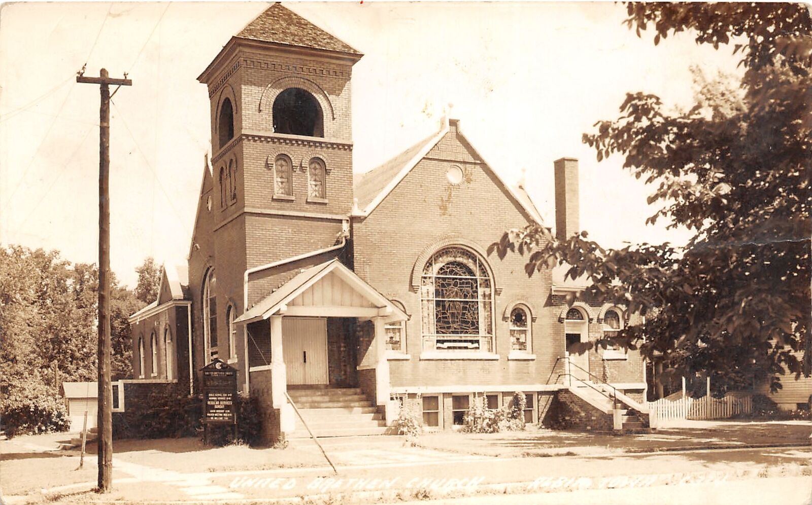 J49/ Albia Iowa RPPC Postcard c1940s United Brethren Church  298