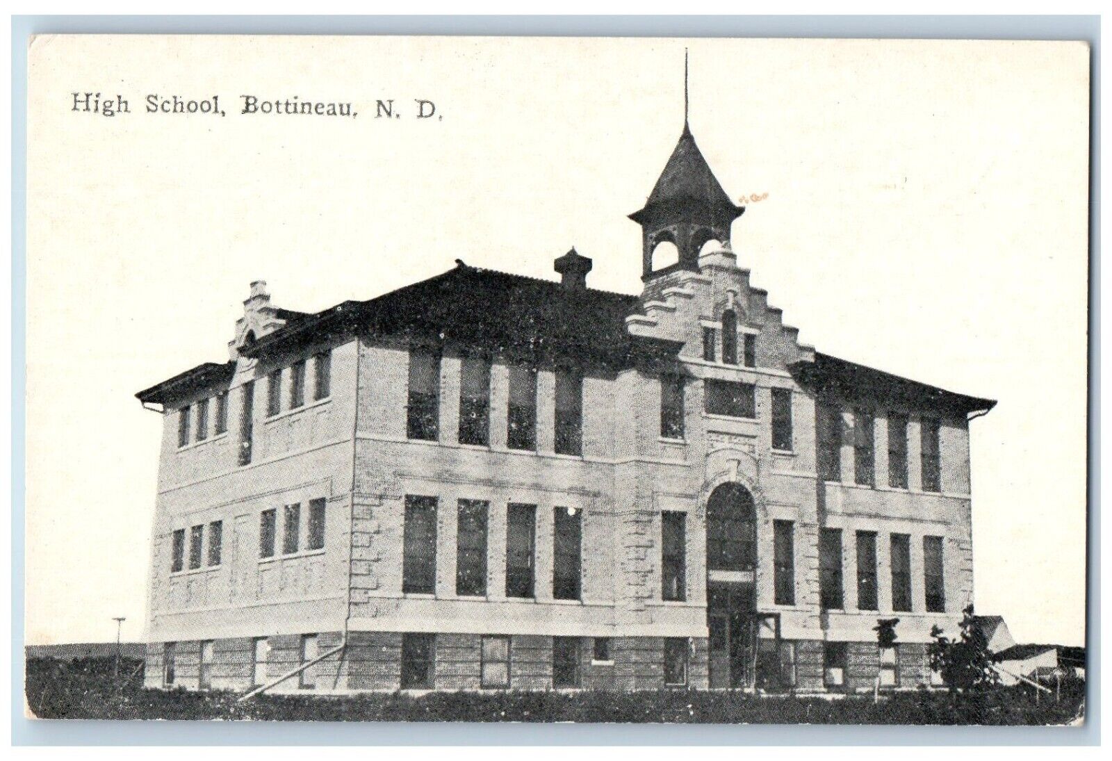 Bottineau North Dakota Postcard High School Exterior View c1910 Vintage Antique
