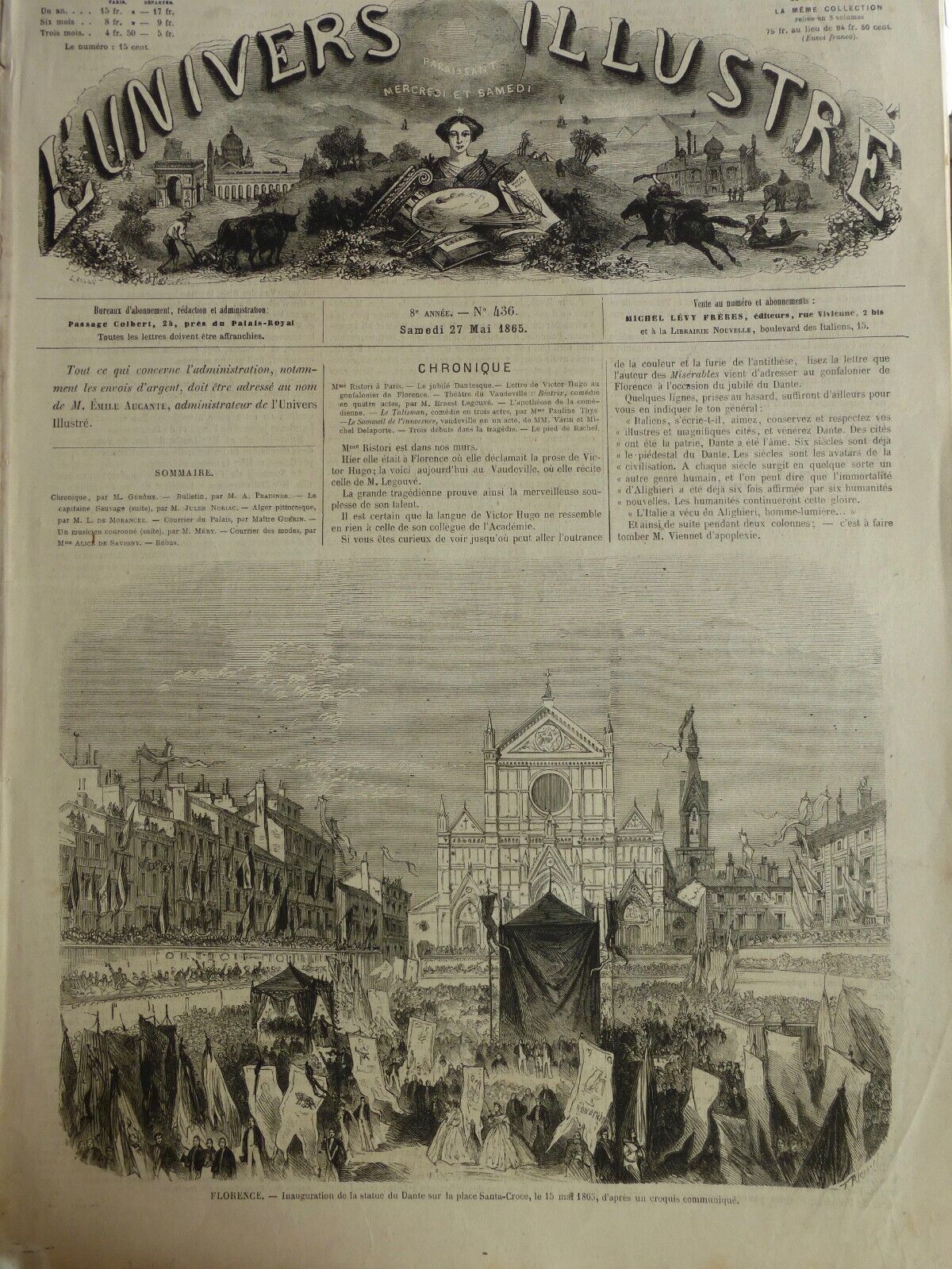 1863 1892 FLORENCE MEDICIS CESAR BORGIA DOME CATHEDRAL FACADE 9 NEWSPAPERS ANTIQUE