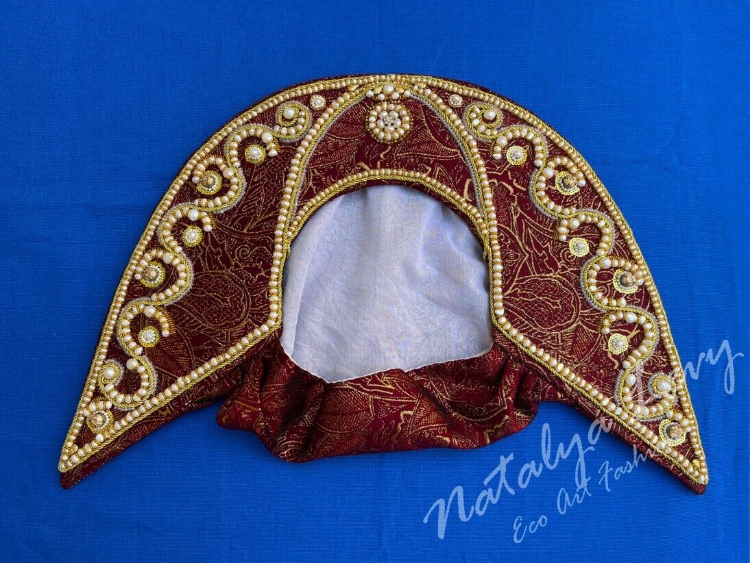 Kokoshnik Hand Embroidery an ancient Russian headdress style