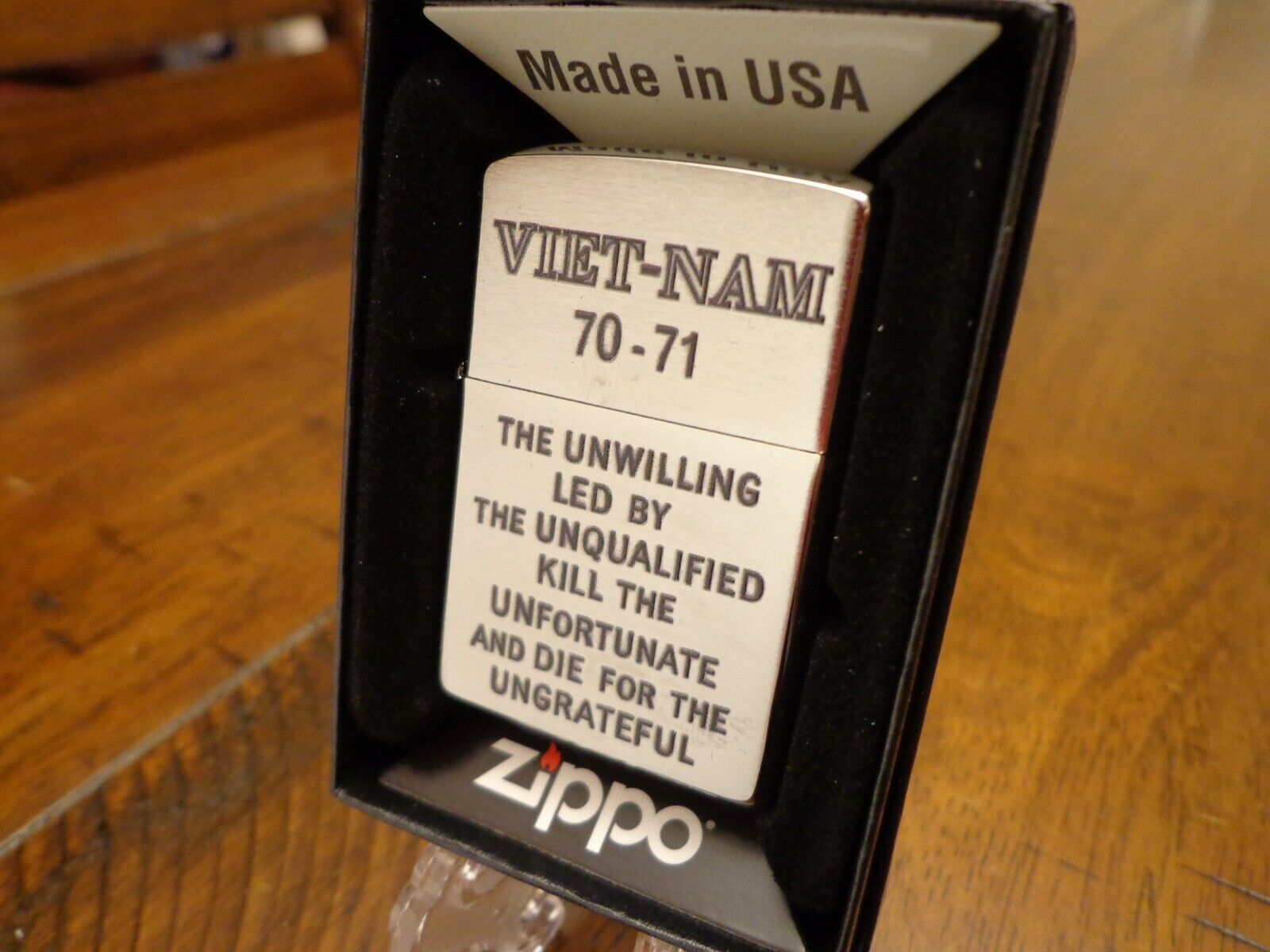 VIETNAM WAR HERITAGE SERIES UNQUALIFIED UNWILLING ZIPPO LIGHTER MINT IN BOX